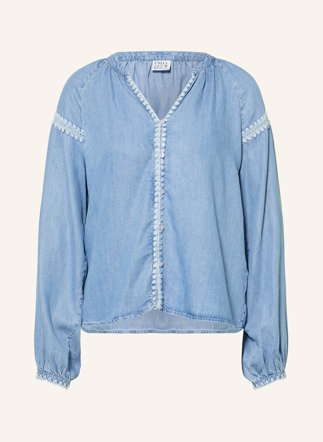 Emily VAN DEN BERGH Bluse in Jeansoptik: BLAU / HELLBLAU