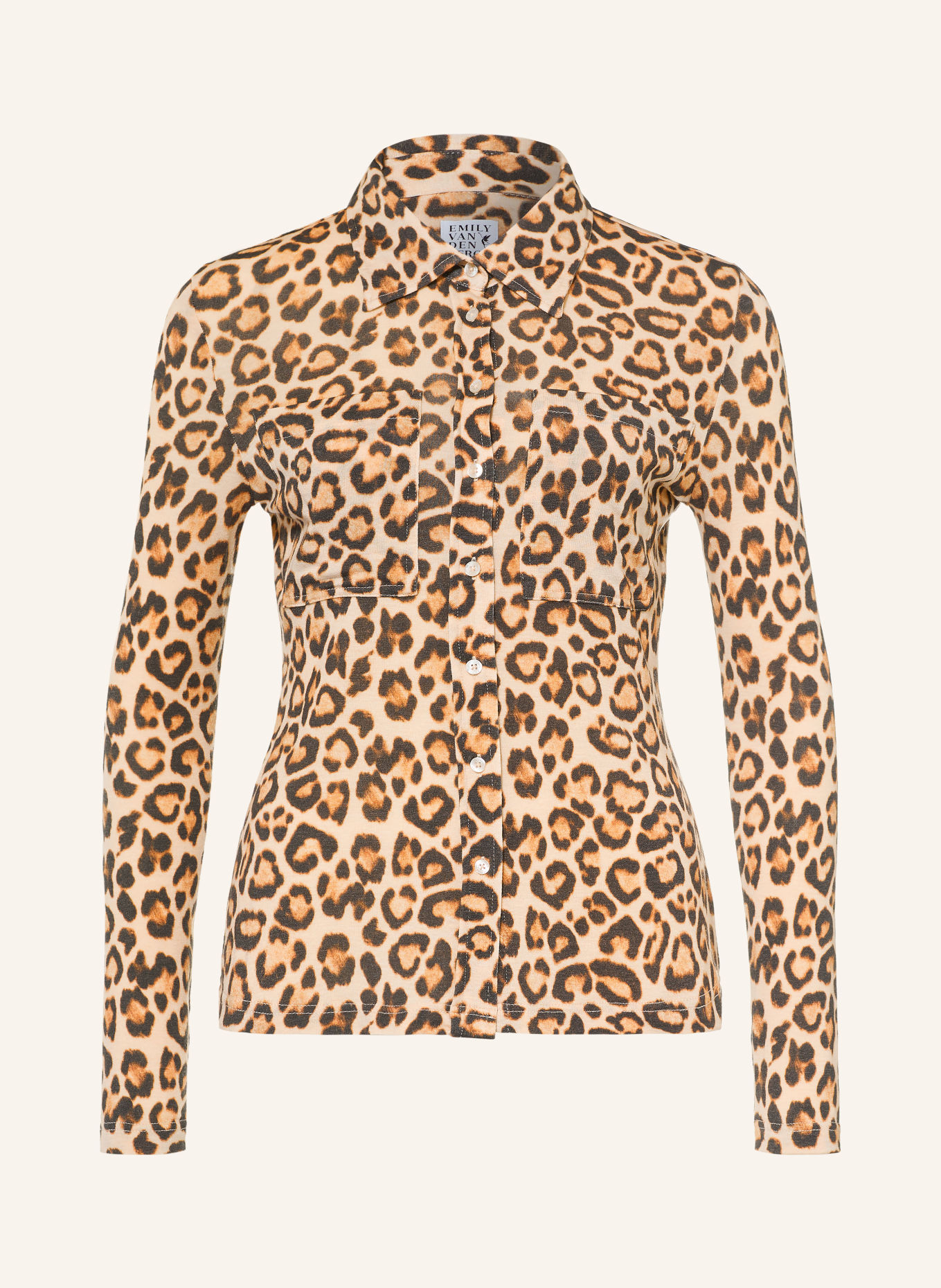 Emily VAN DEN BERGH Overhemdblouse: LICHTBRUIN / BRUIN / ZWART