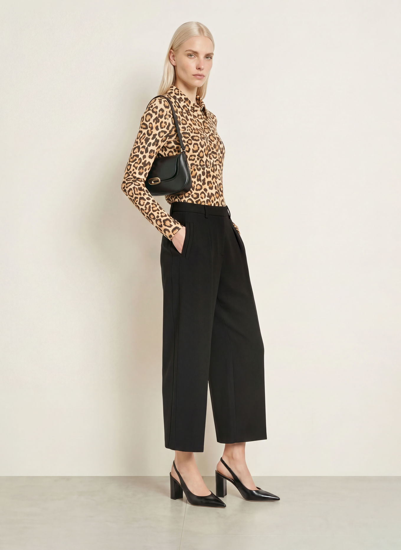 Emily VAN DEN BERGH Overhemdblouse: LICHTBRUIN / BRUIN / ZWART