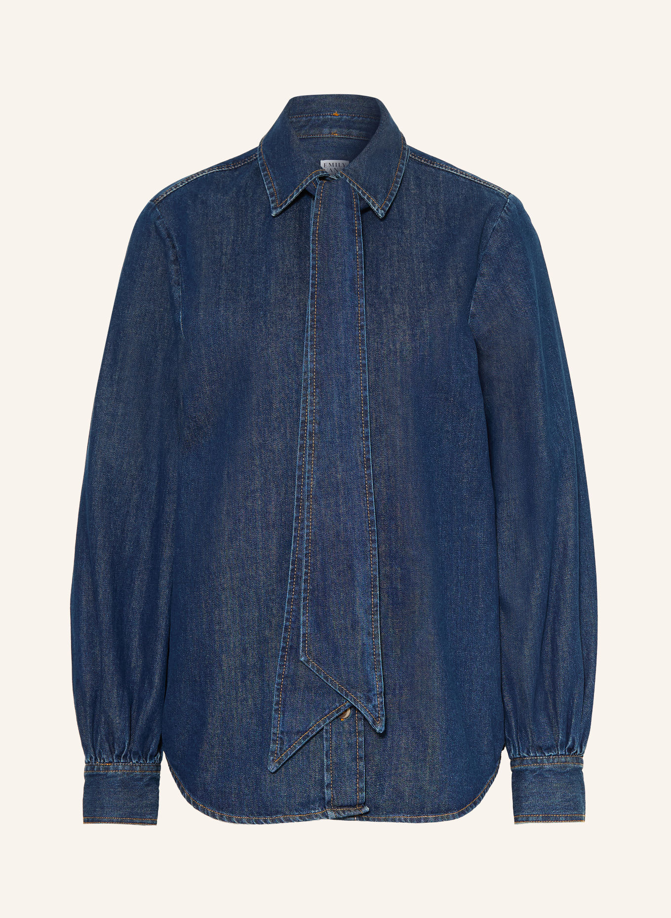 Emily VAN DEN BERGH Denim blouse with detachable bow: DARK BLUE