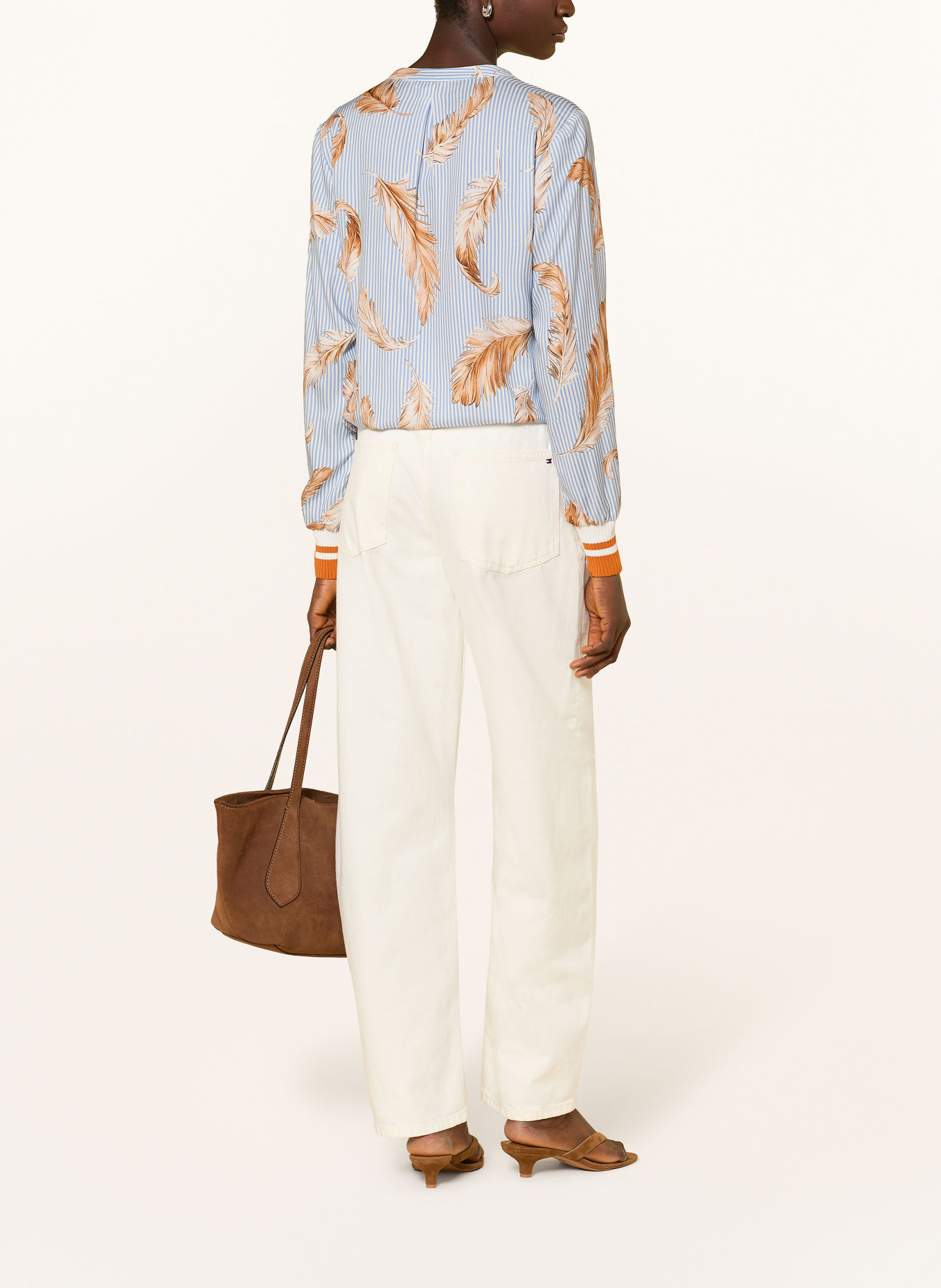 Emily VAN DEN BERGH Blouseshirt: LICHTBLAUW / CAMEL / BRUIN