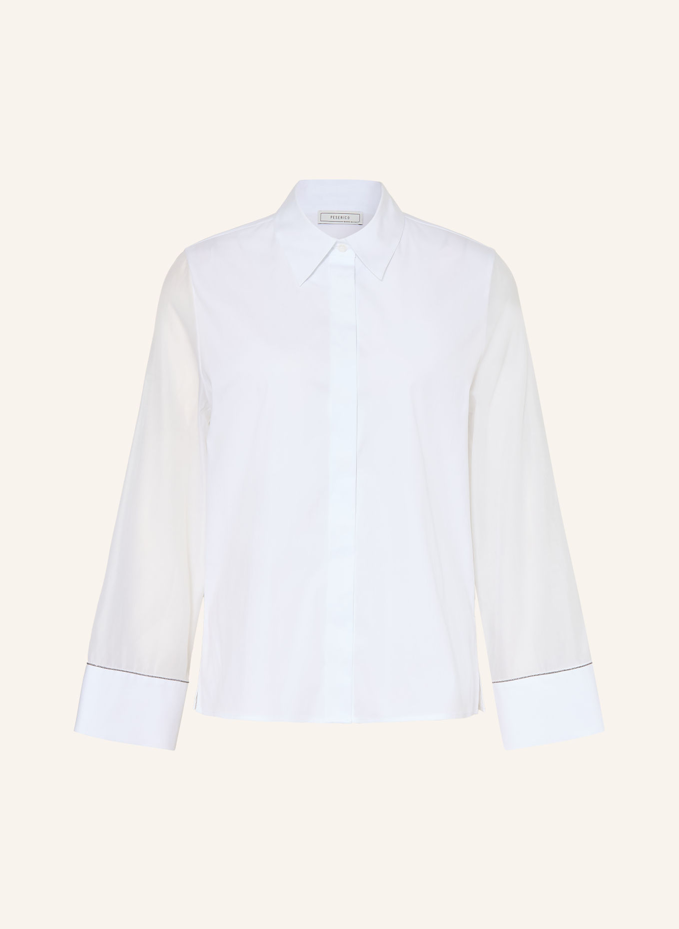 PESERICO Overhemdblouse met sierstenen: WIT