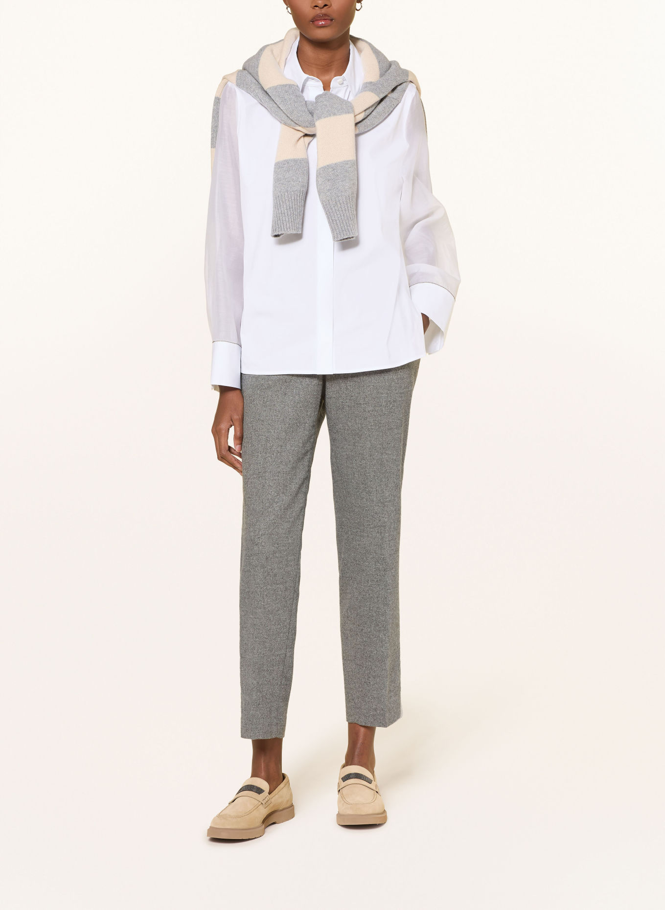 PESERICO Overhemdblouse met sierstenen: WIT