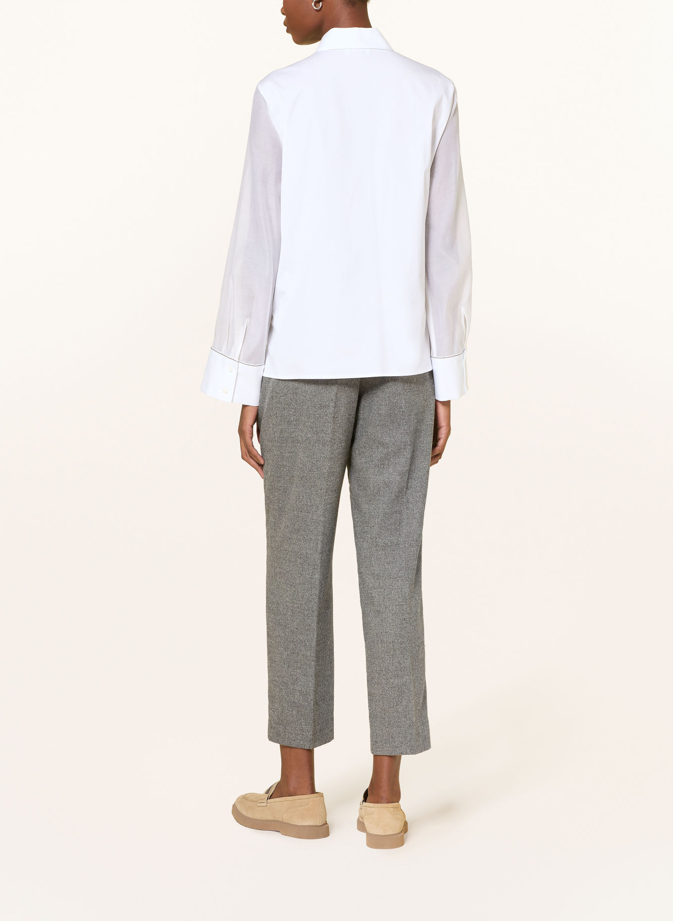 PESERICO Overhemdblouse met sierstenen: WIT