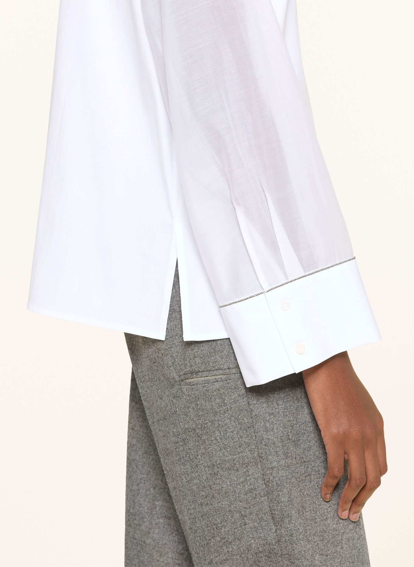 PESERICO Overhemdblouse met sierstenen: WIT