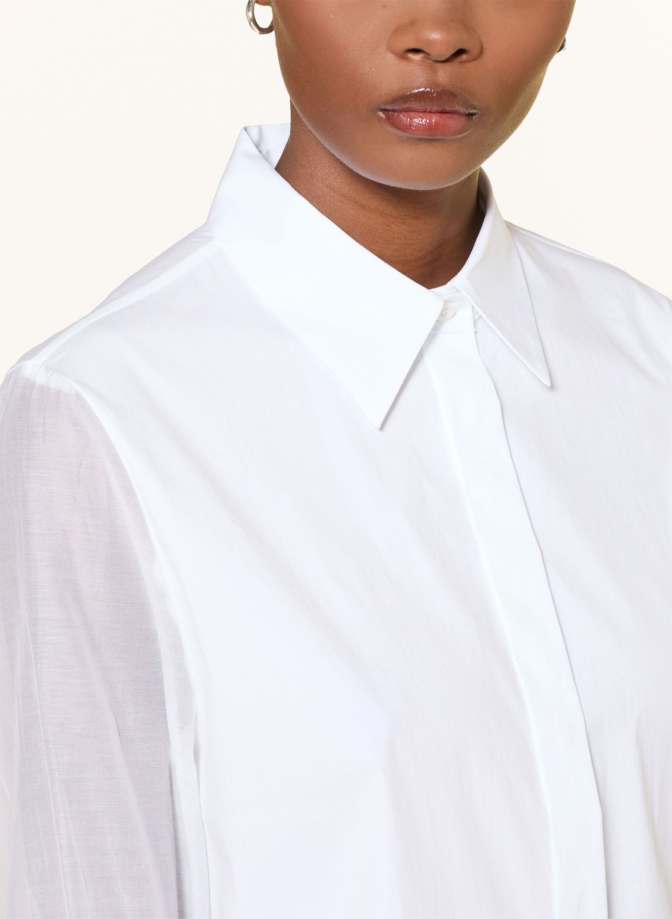 PESERICO Overhemdblouse met sierstenen: WIT