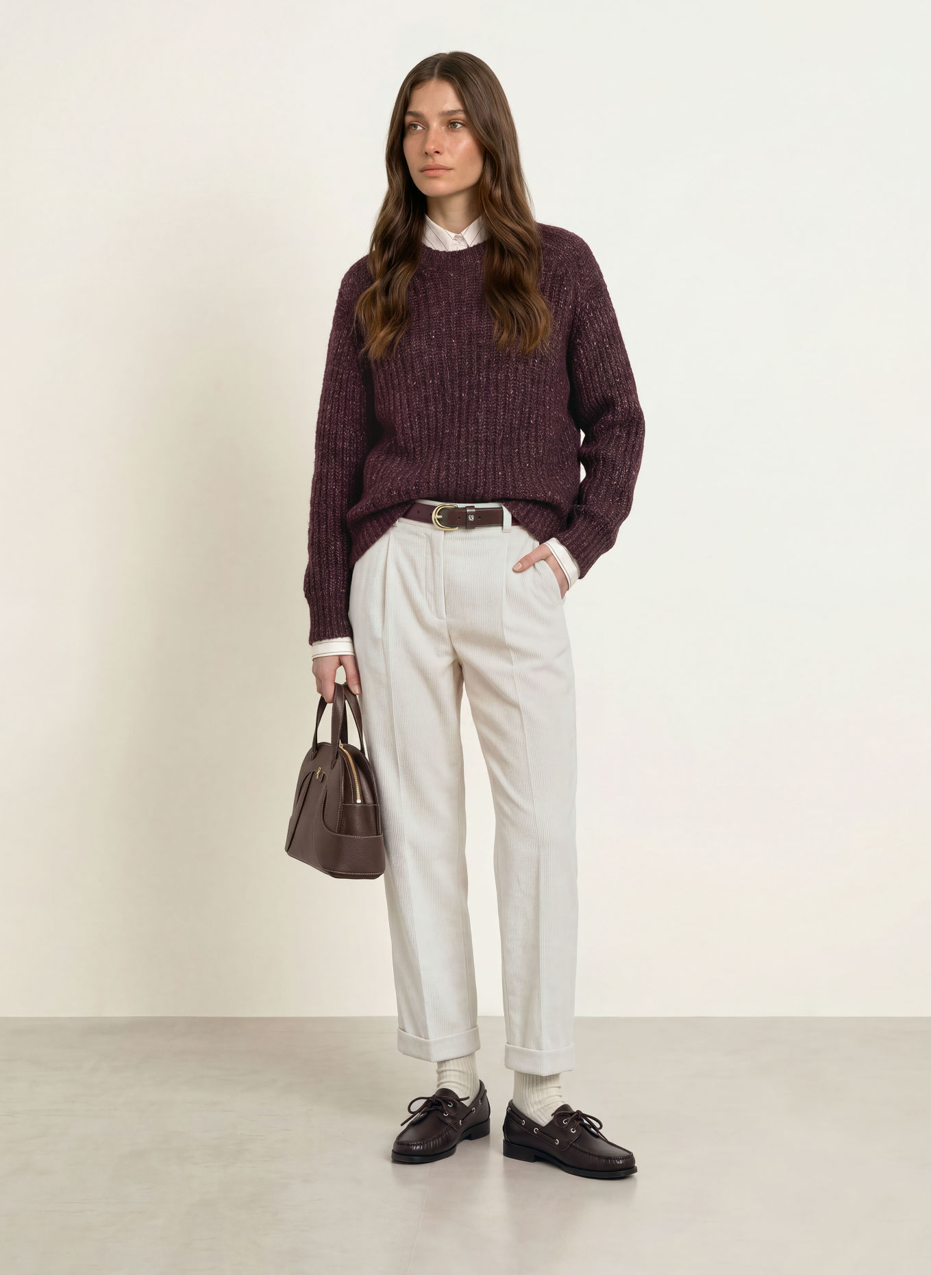 PESERICO Cord-Culotte: 242 Ethereal Beige