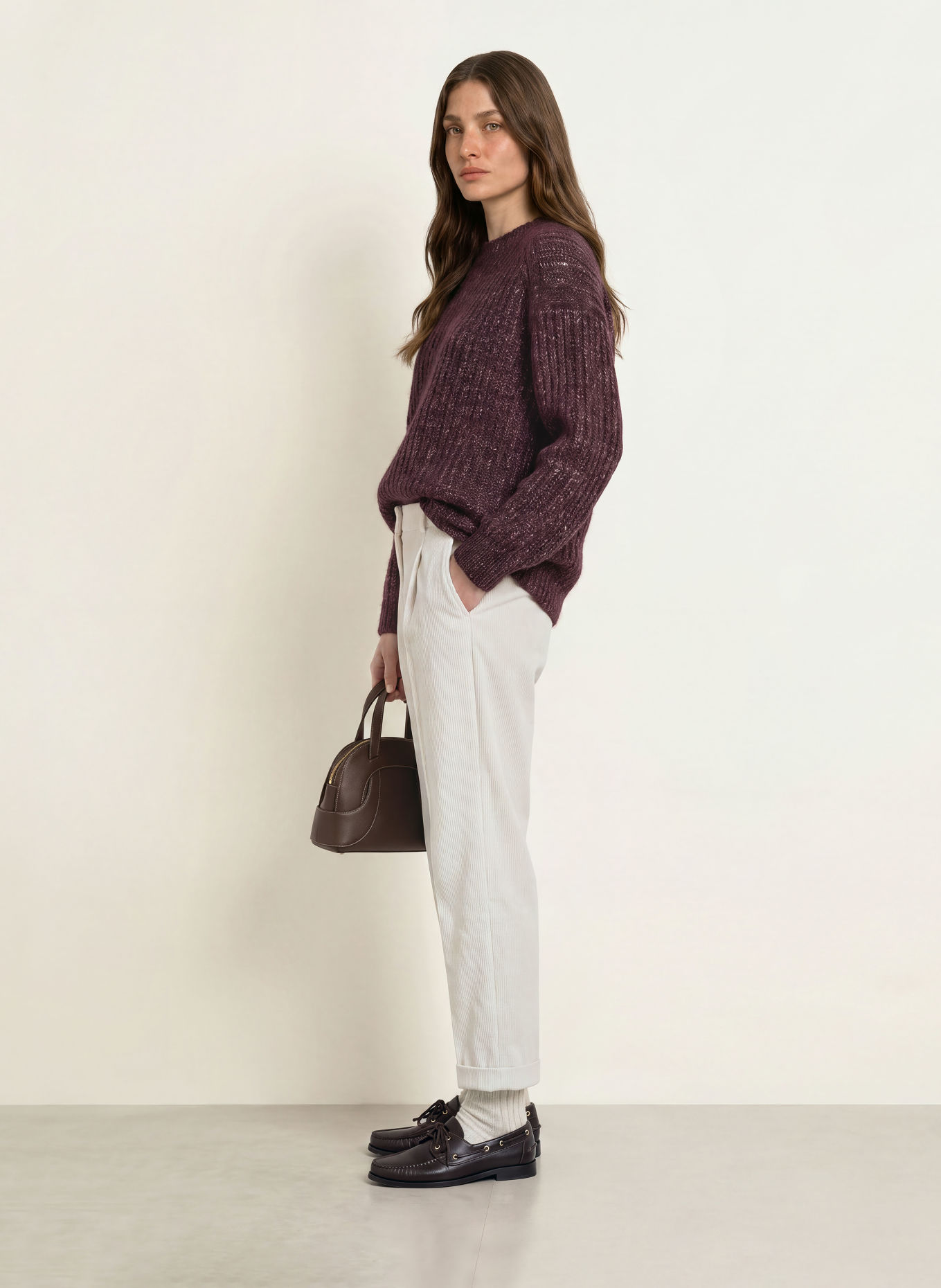 PESERICO Cord-Culotte: 242 Ethereal Beige