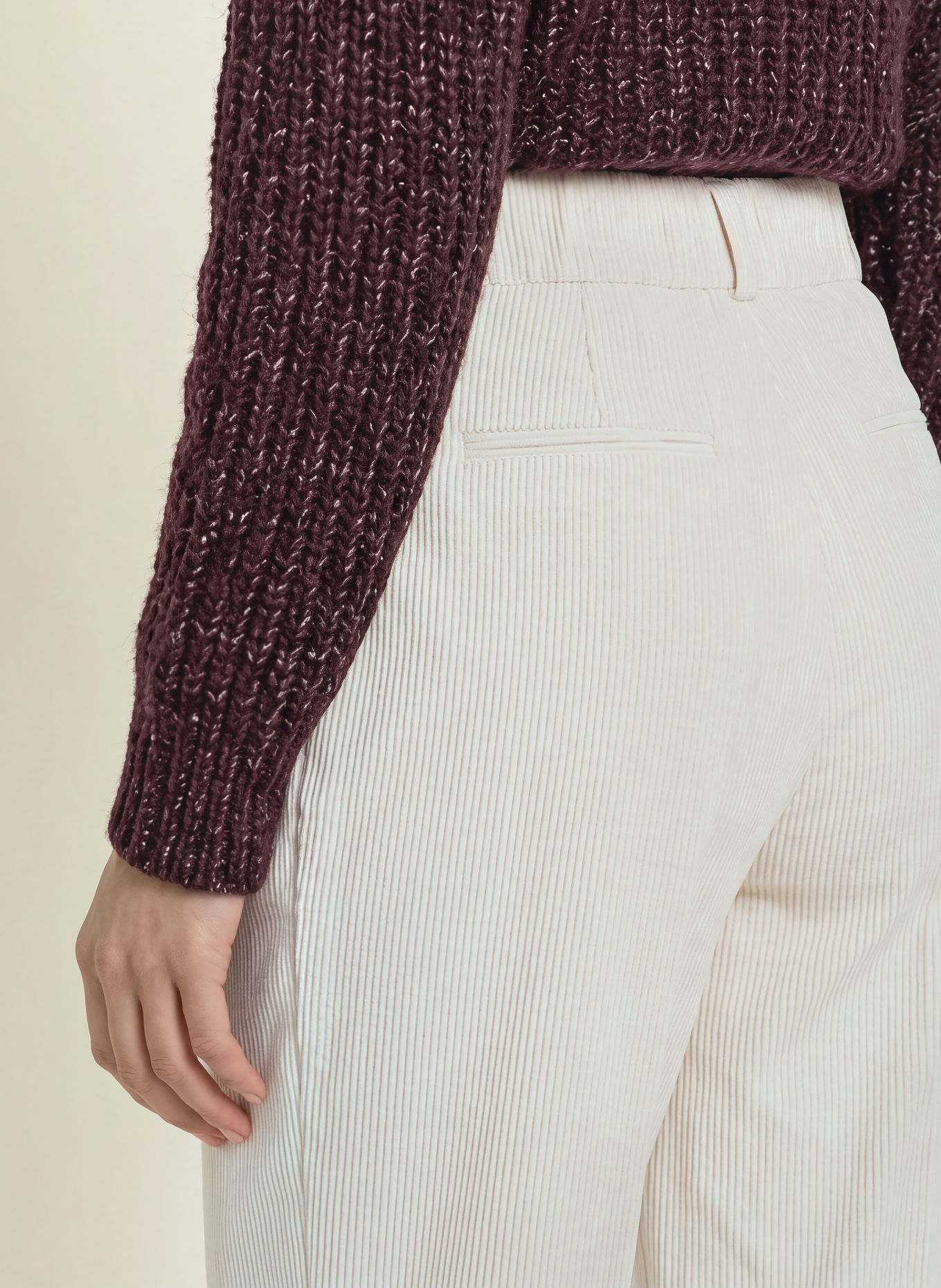 PESERICO Cord-Culotte: 242 Ethereal Beige