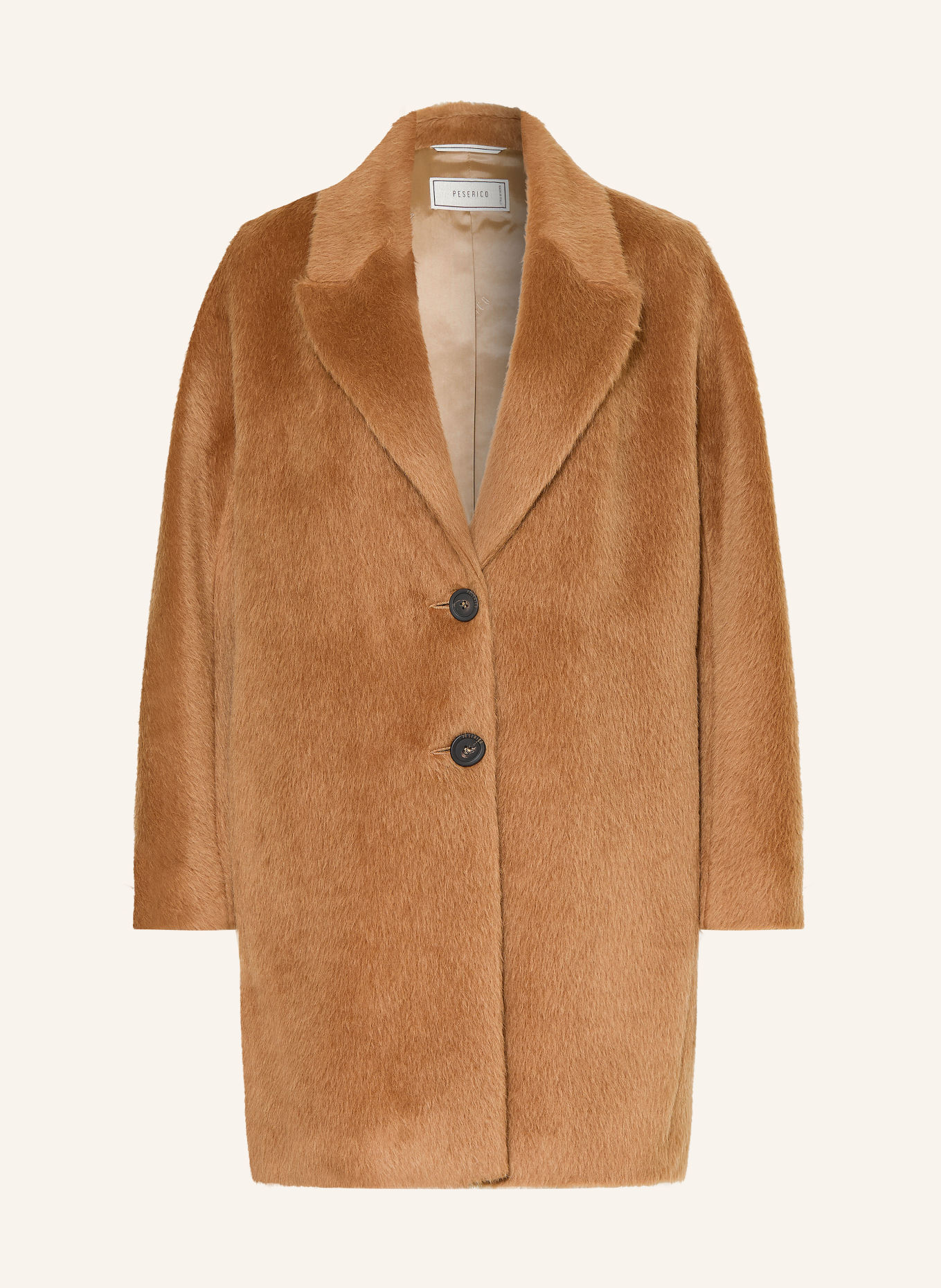 PESERICO Coat with Alpaca: CAMEL