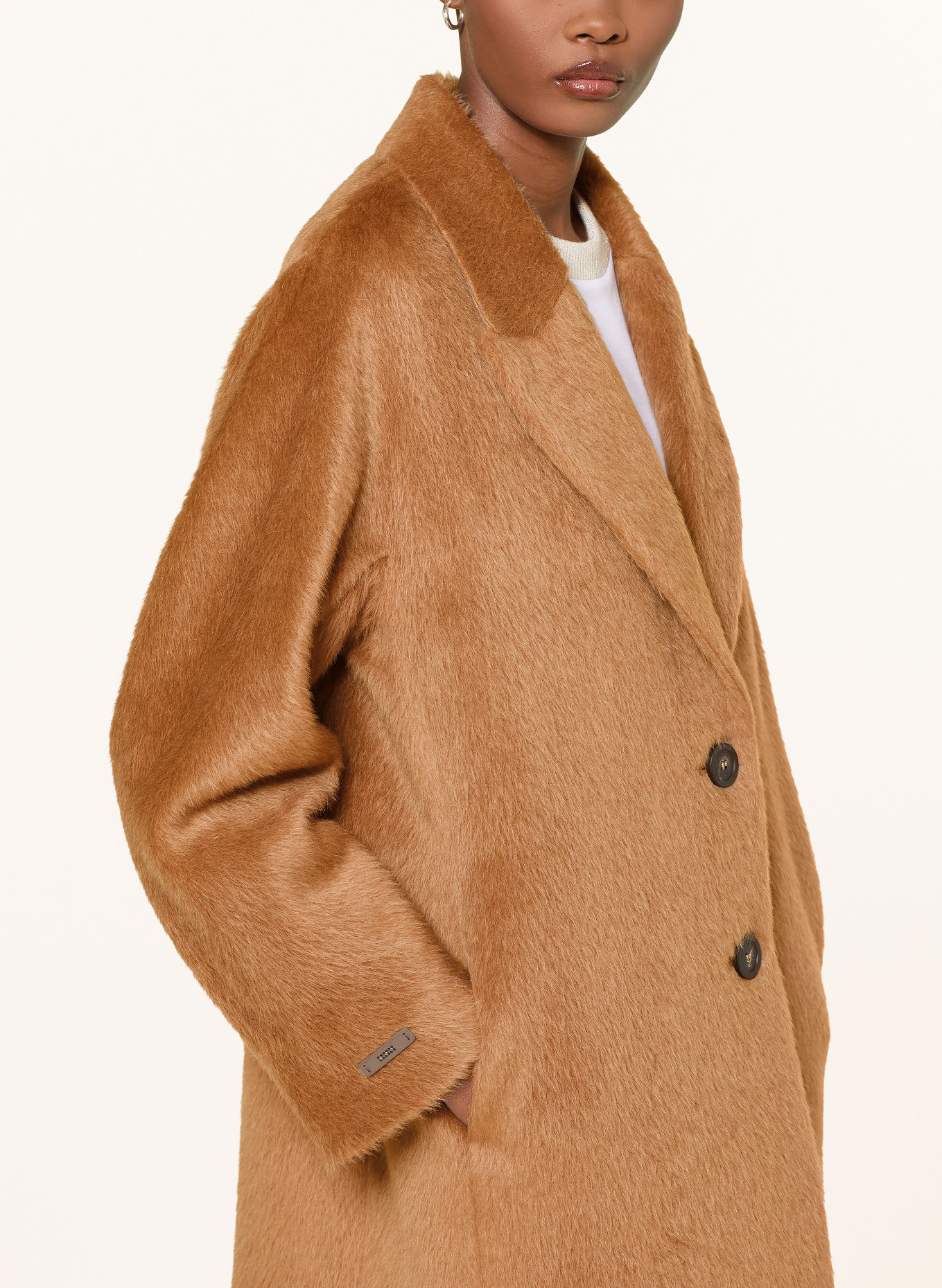 PESERICO Coat with Alpaca: CAMEL