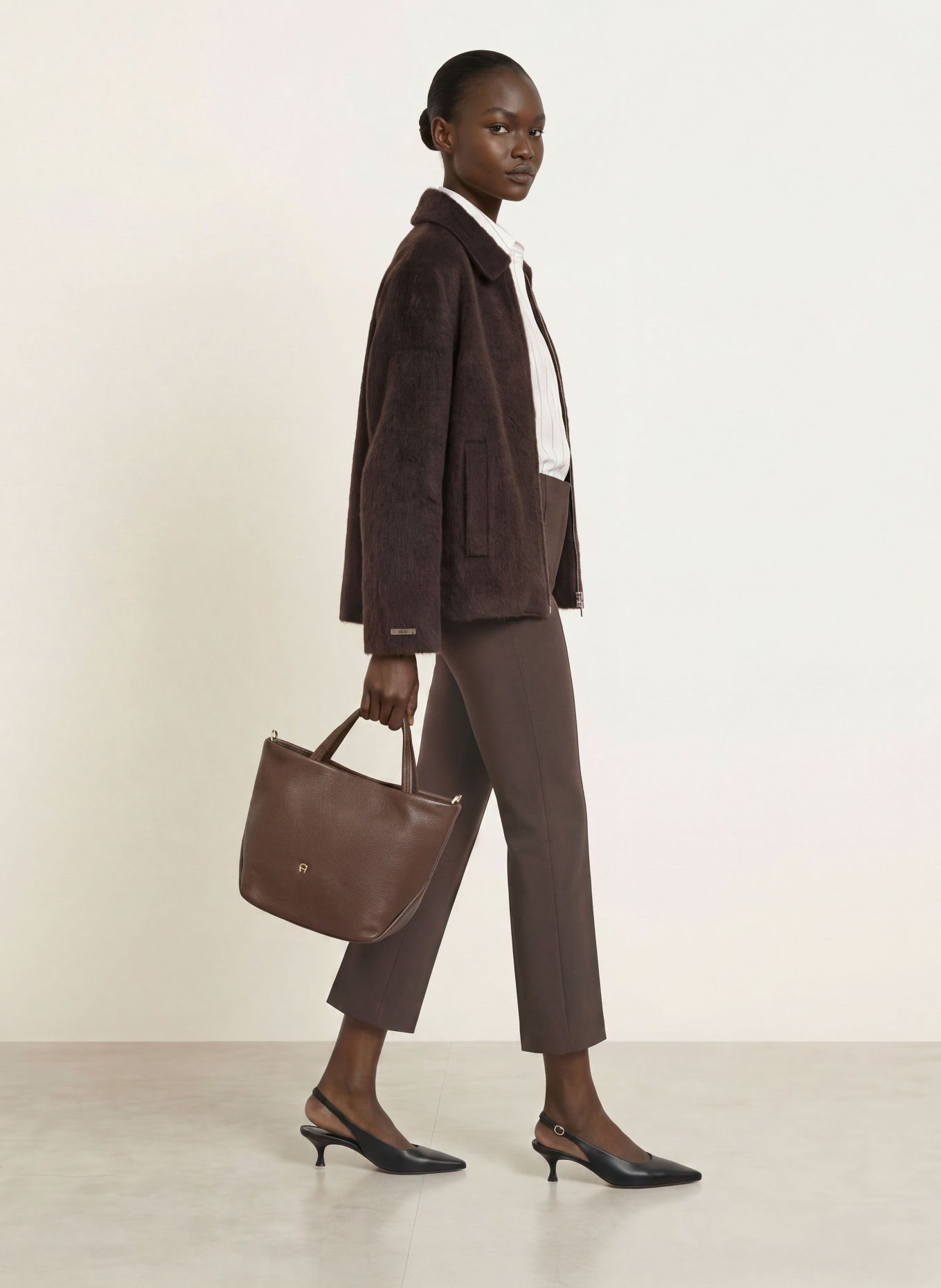 PESERICO Broek: MARRON FONCÉ