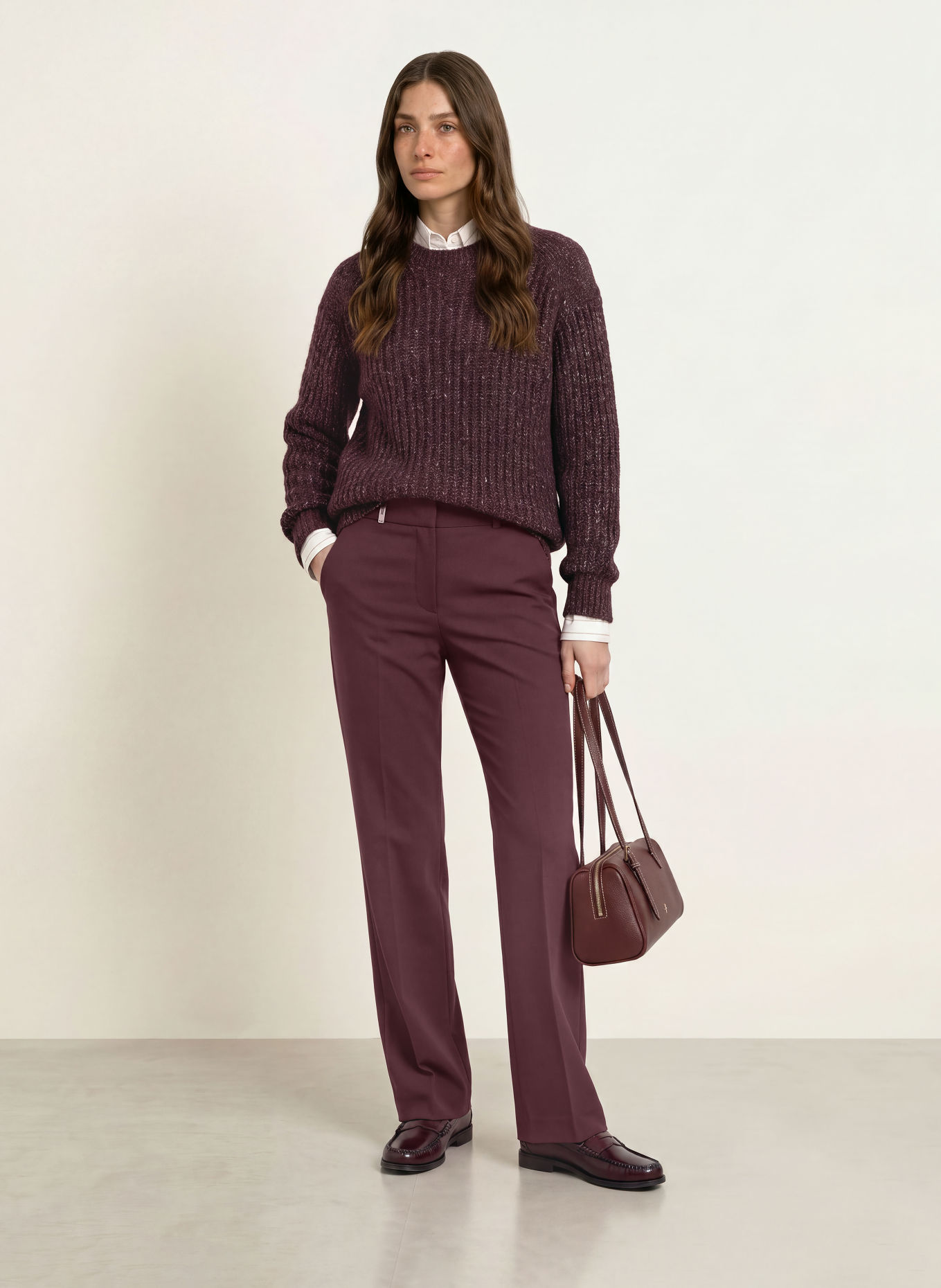 PESERICO Marlene-broek: DONKERROOD
