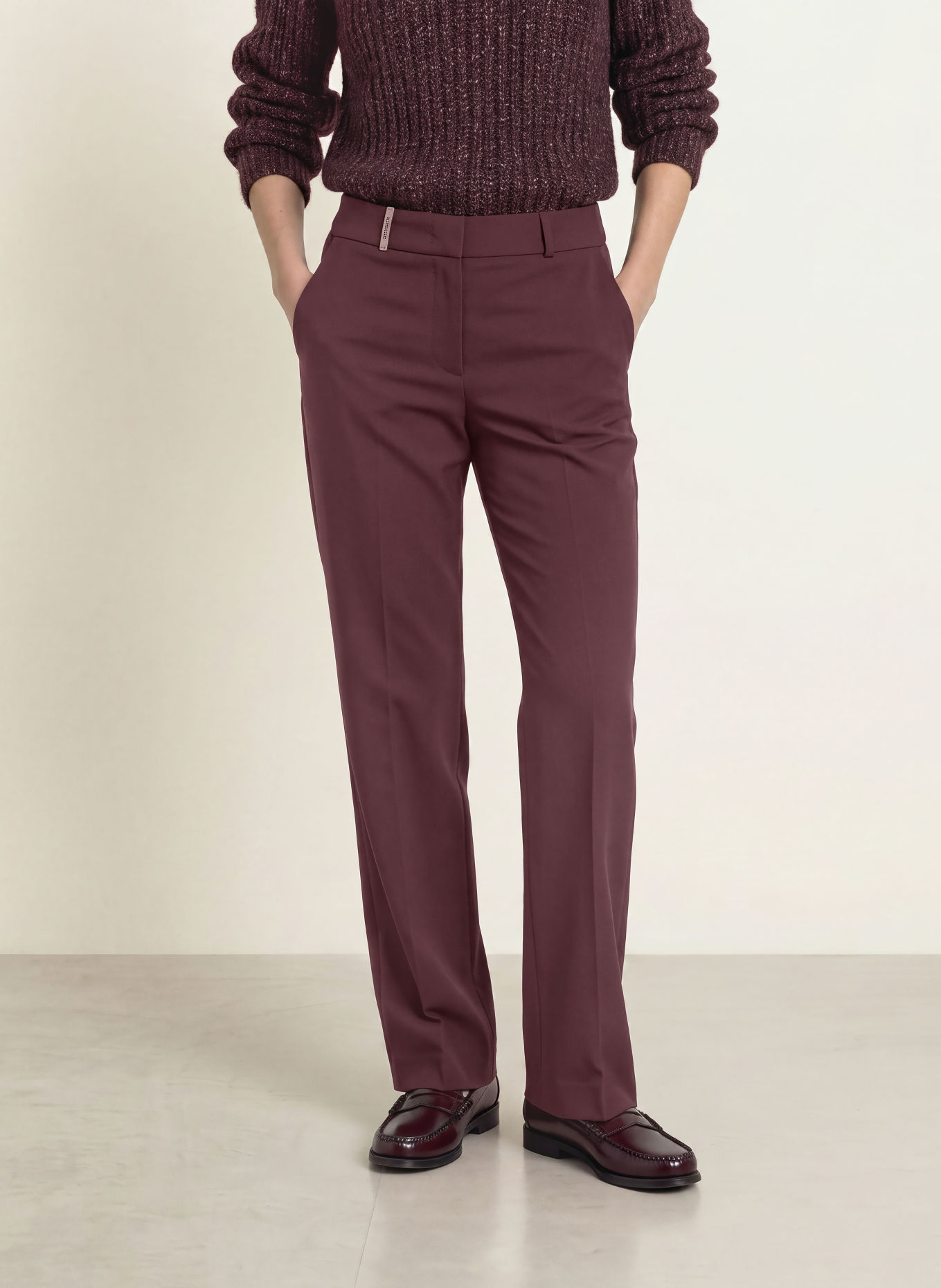 PESERICO Marlene-broek: DONKERROOD