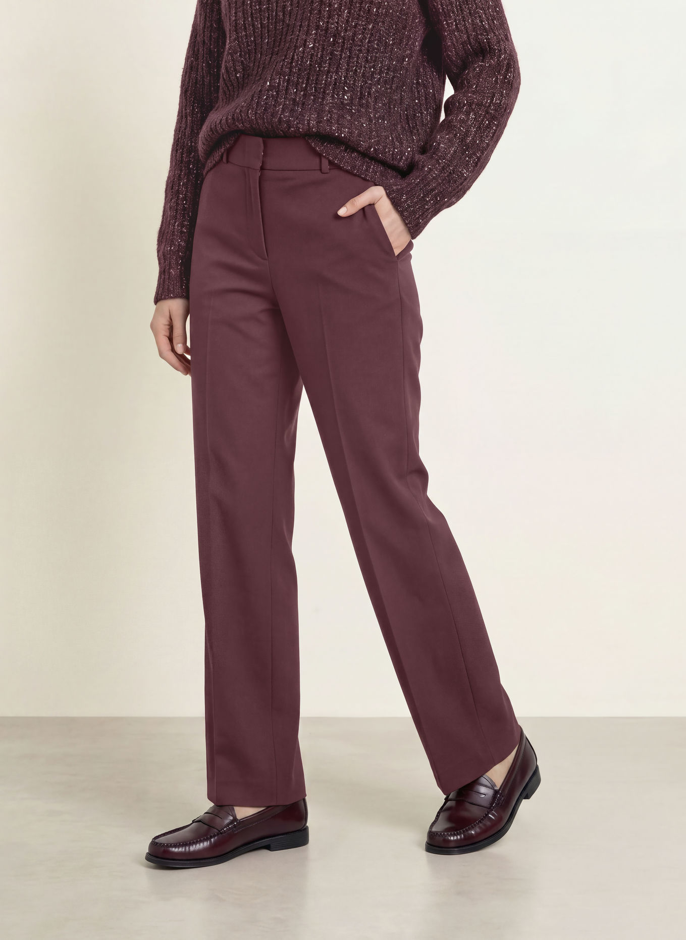 PESERICO Marlene-broek: DONKERROOD
