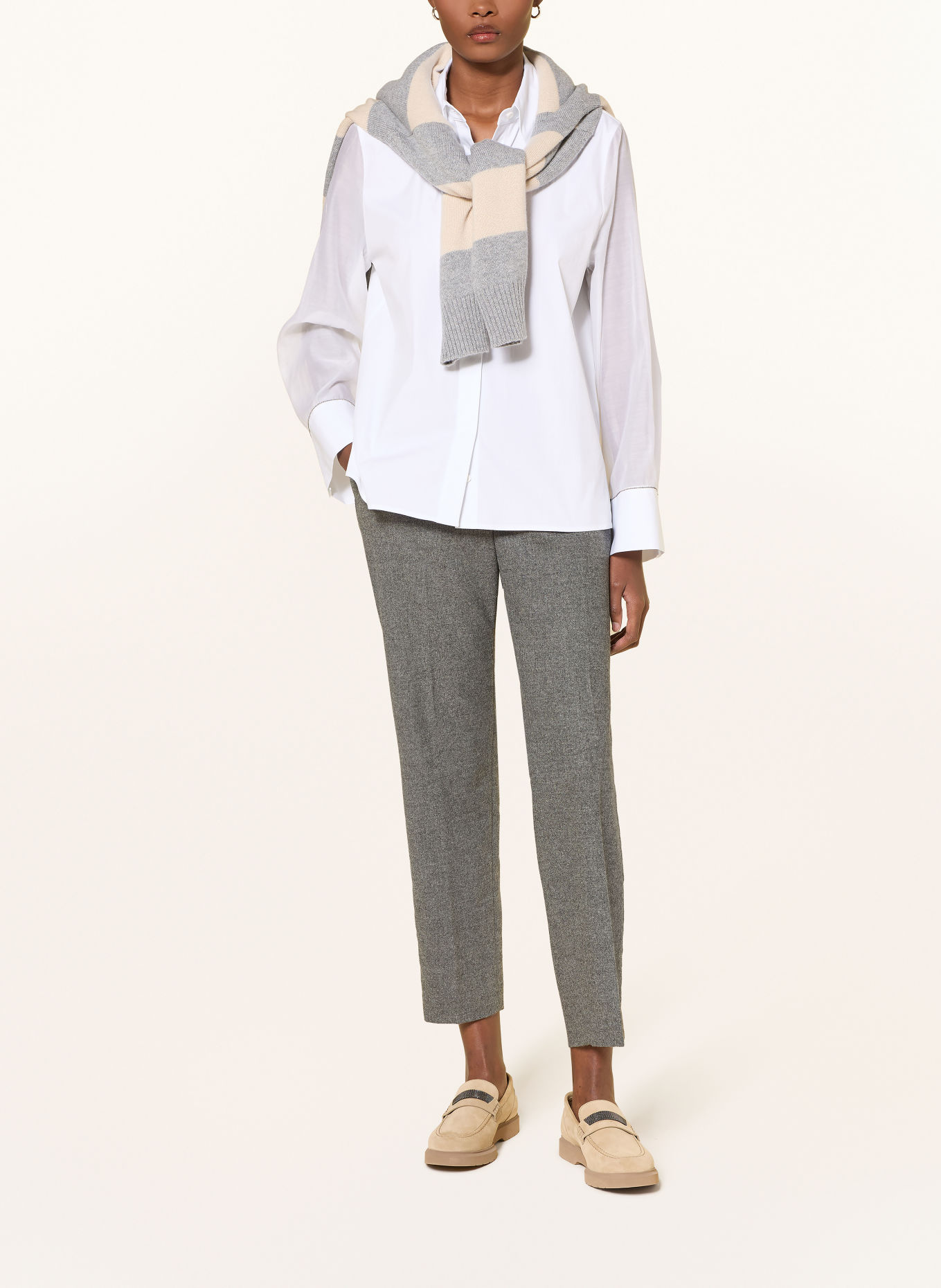 PESERICO Flanellen Culotte met sierstenen: GRIJS