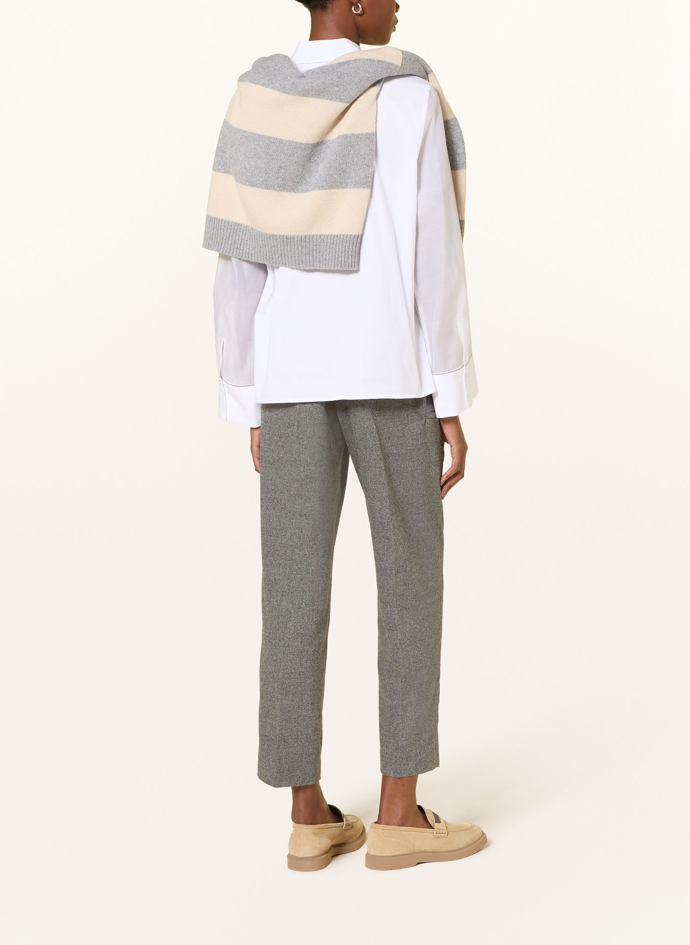 PESERICO Flanellen Culotte met sierstenen: GRIJS