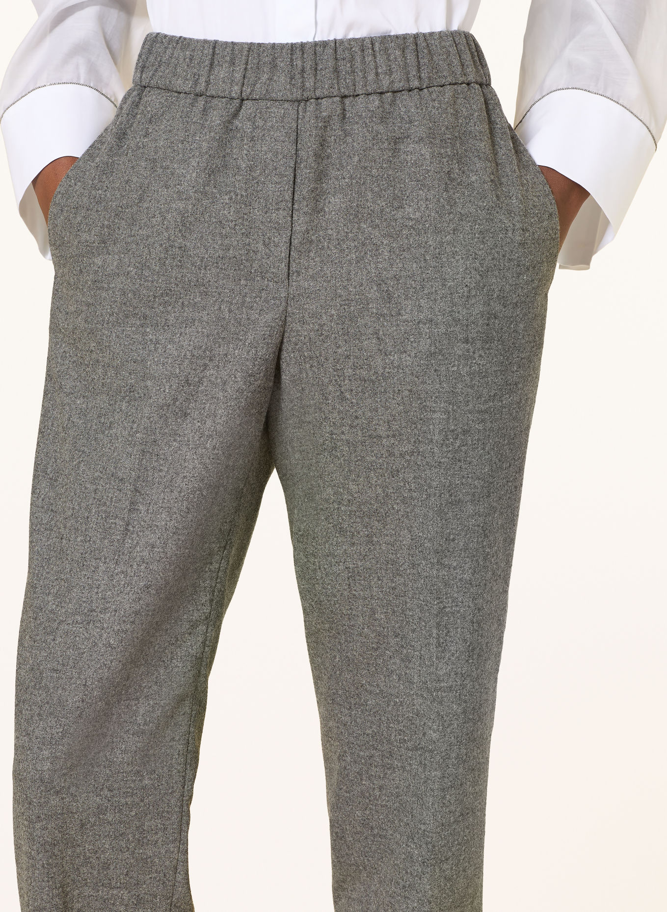 PESERICO Flanellen Culotte met sierstenen: GRIJS
