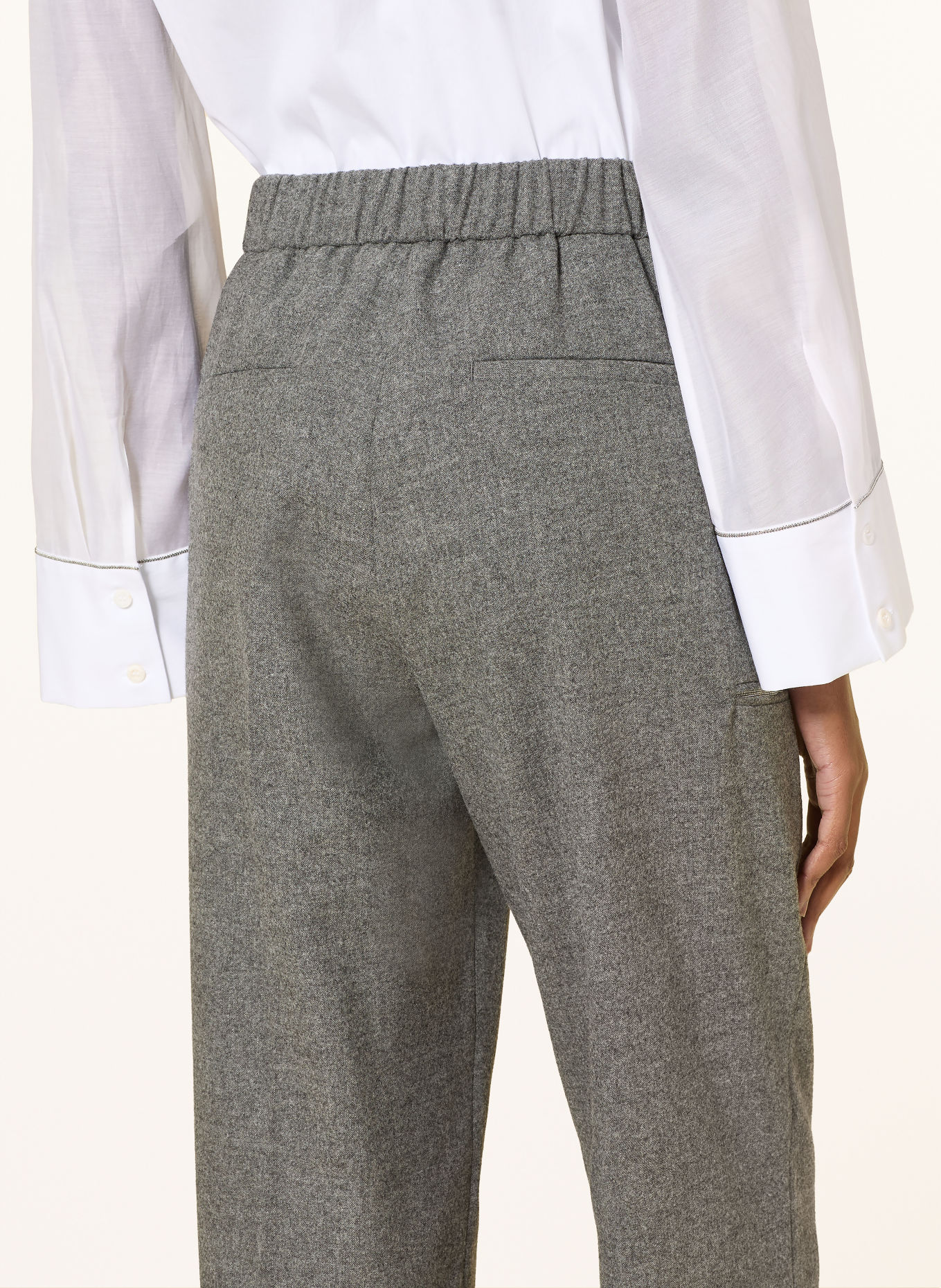 PESERICO Flanellen Culotte met sierstenen: GRIJS