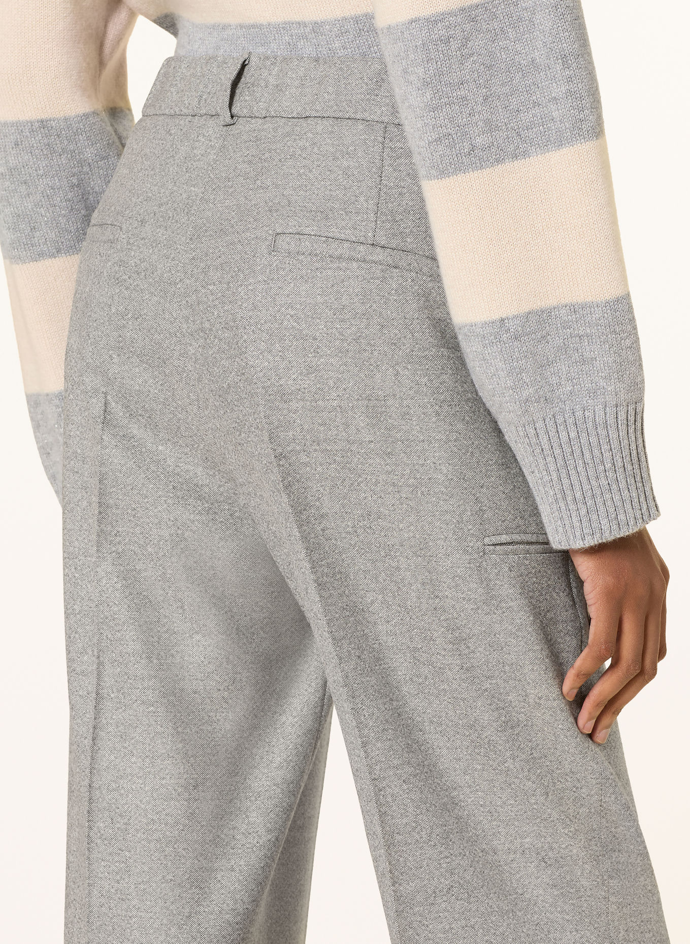 PESERICO Hose mit Schmucksteinen: GRAU