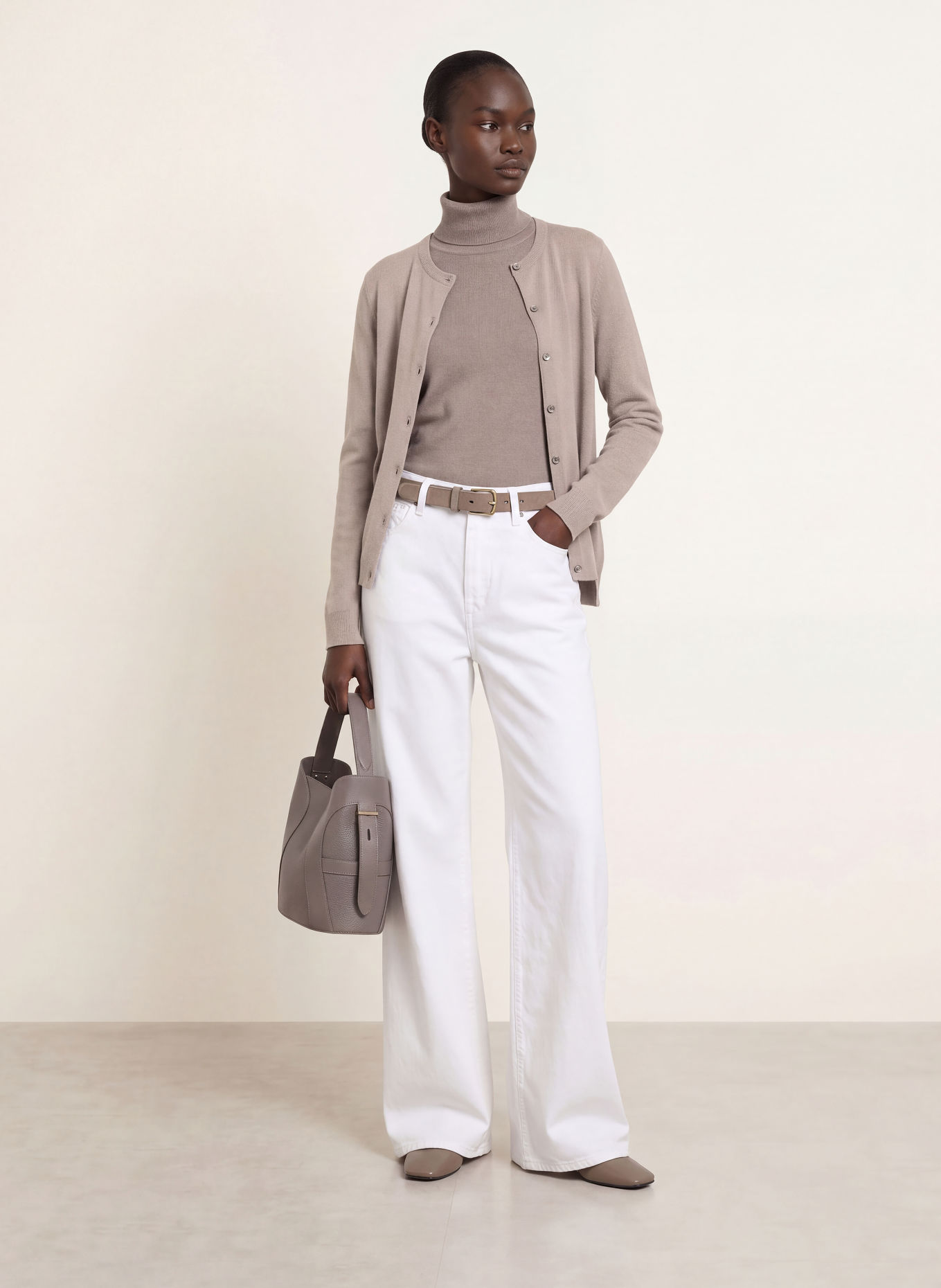 (THE MERCER) N.Y. Cashmere Cardigan: TAUPE