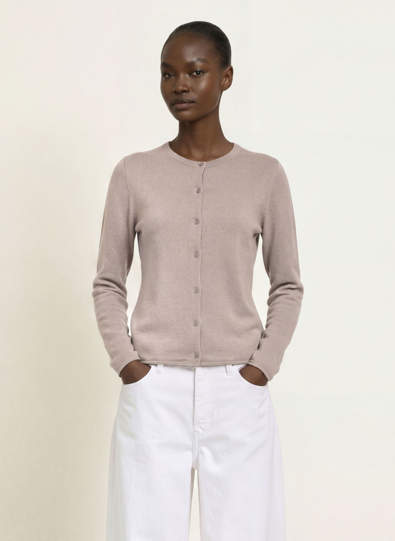 (THE MERCER) N.Y. Cashmere Cardigan: TAUPE