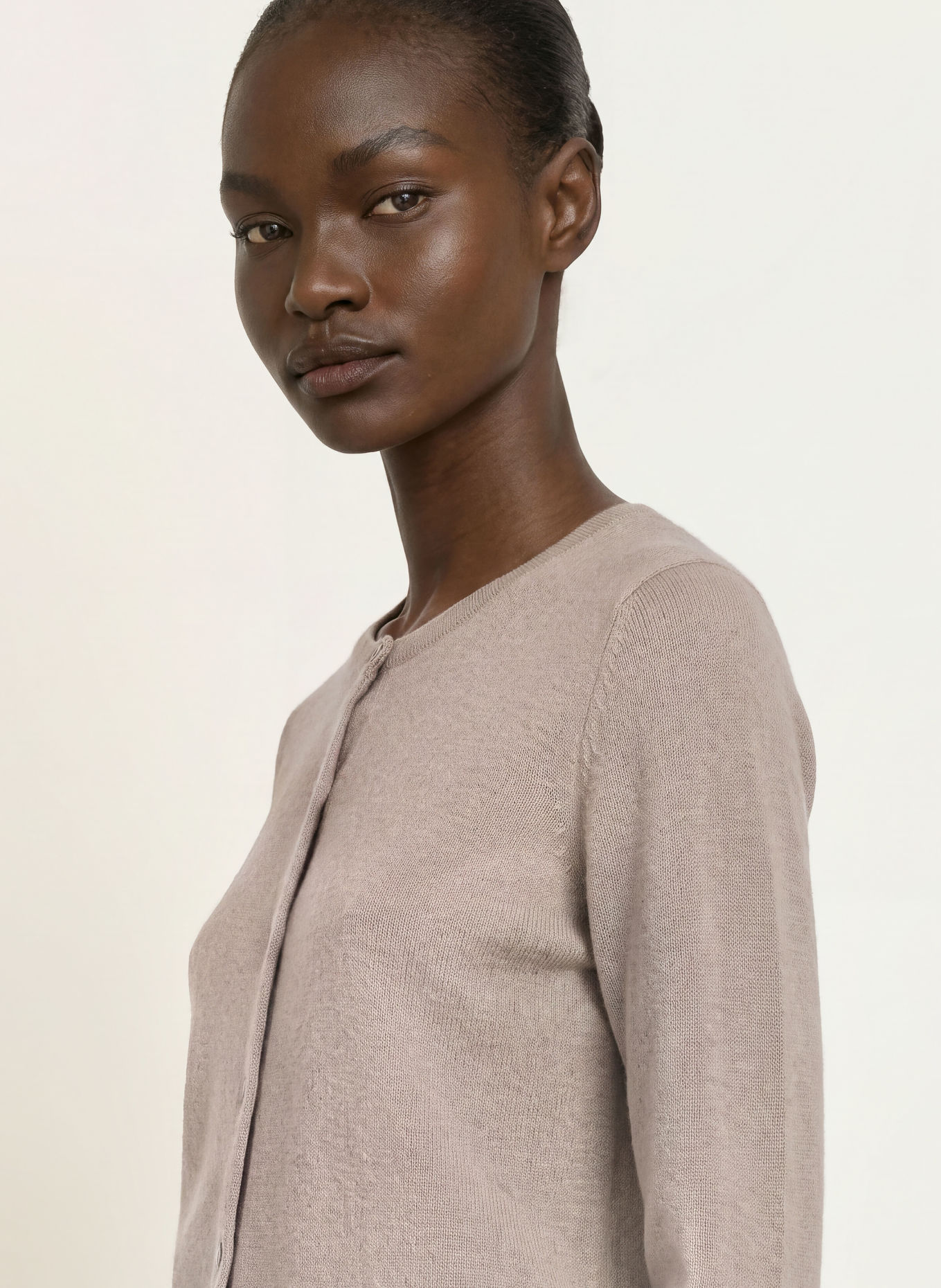 (THE MERCER) N.Y. Cashmere Cardigan: TAUPE