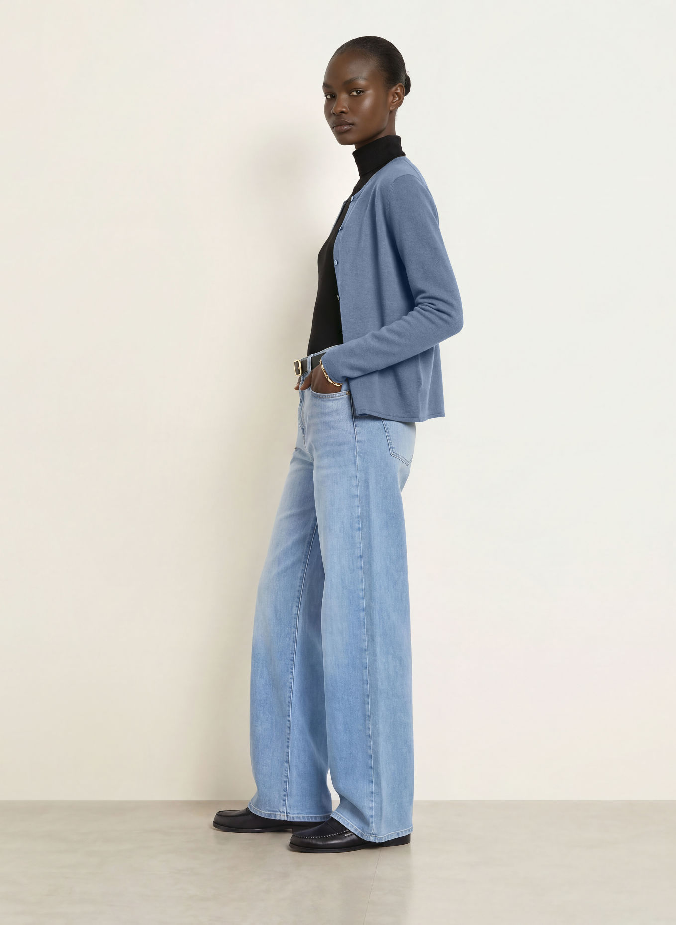 (THE MERCER) N.Y. Strickjacke aus Cashmere: BLAUGRAU