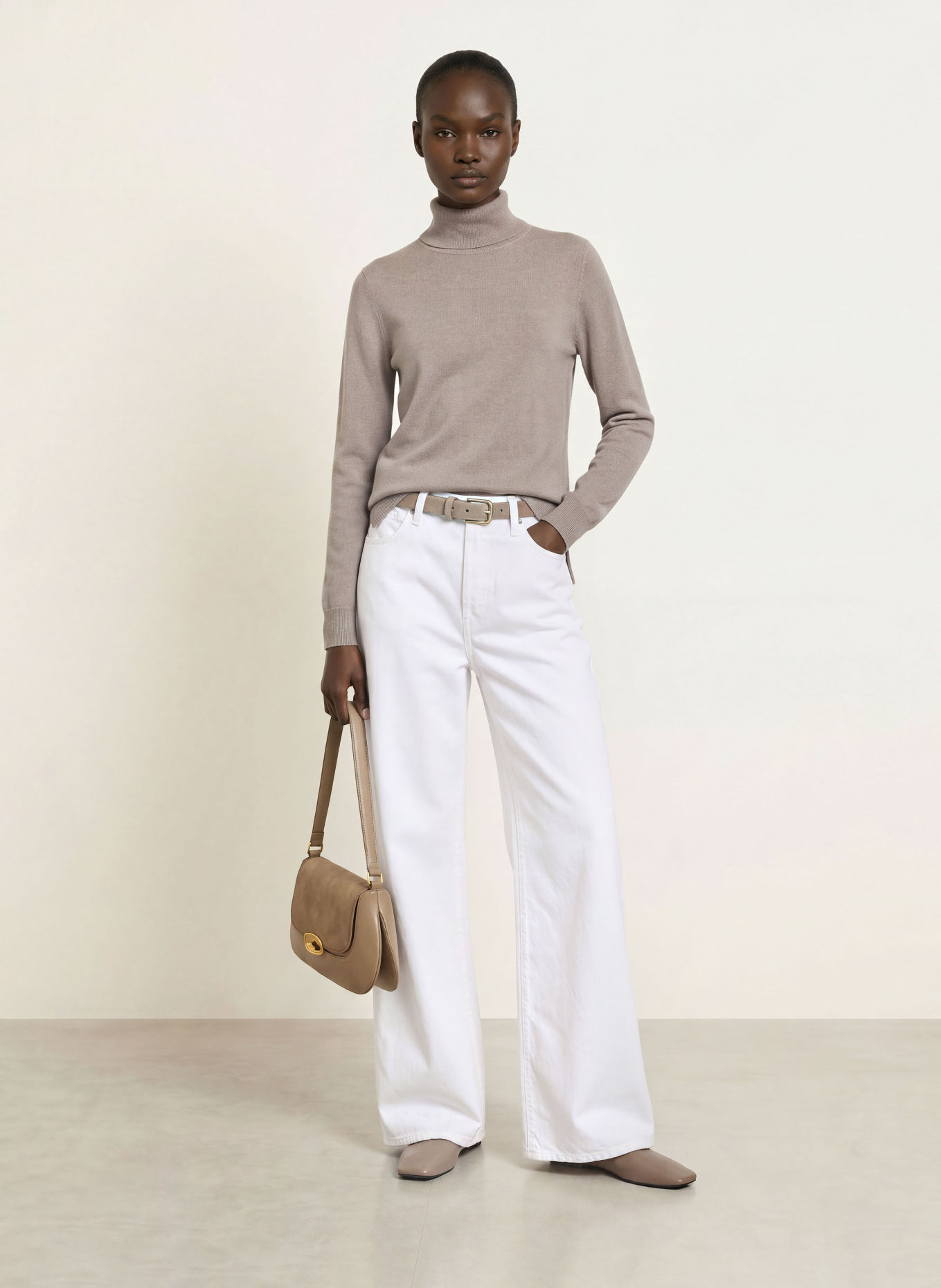 (THE MERCER) N.Y. Rollkragenpullover aus Cashmere: TAUPE