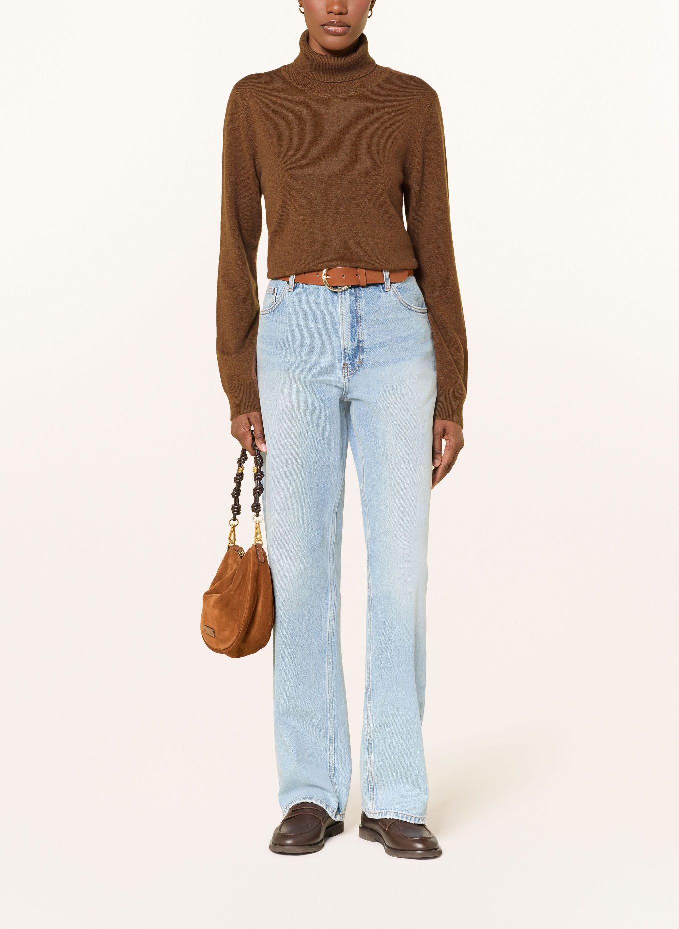 (THE MERCER) N.Y. Cashmere turtleneck sweater: BROWN