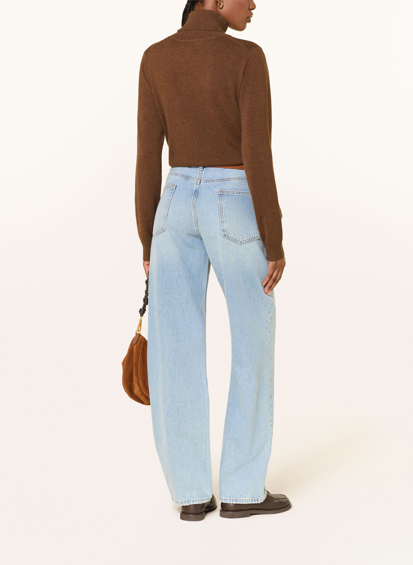 (THE MERCER) N.Y. Cashmere turtleneck sweater: BROWN