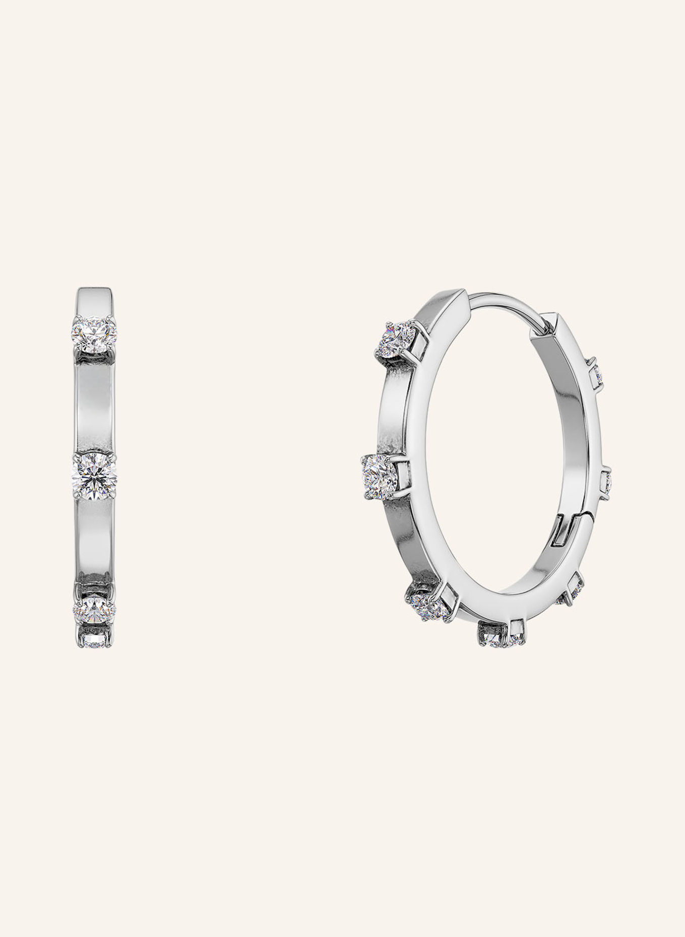 EDBLAD CELESTE Hoop earrings: SILVER / WHITE