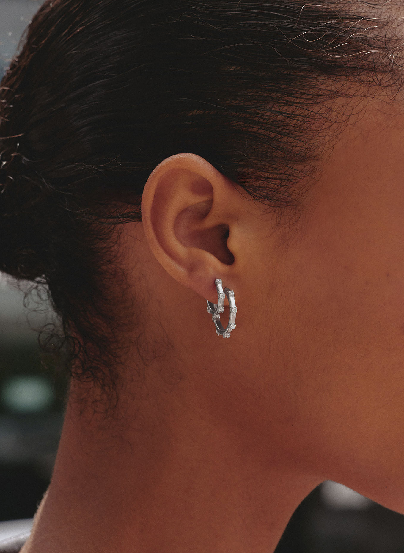 EDBLAD CELESTE Hoop earrings: SILVER / WHITE