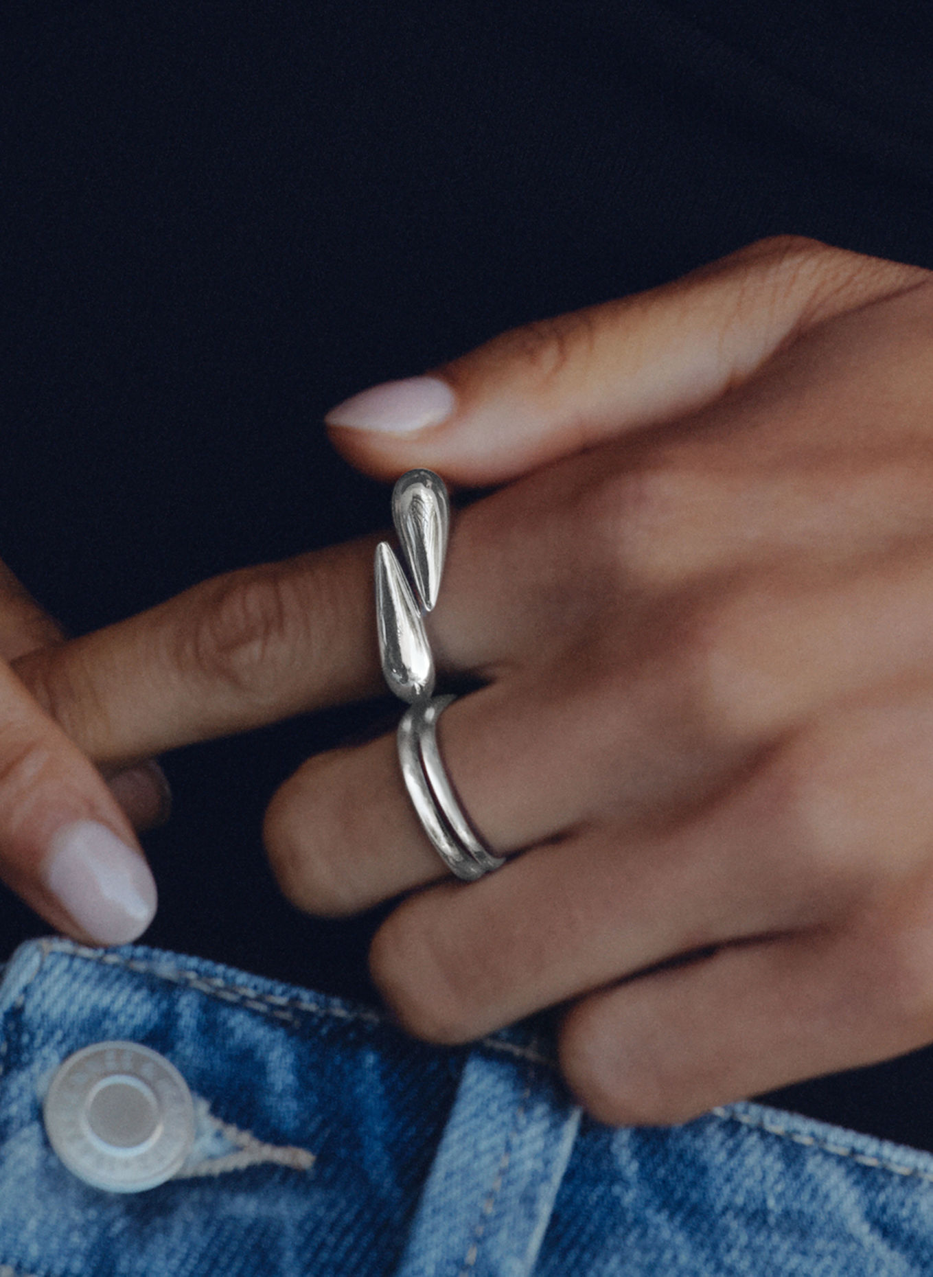 EDBLAD Ring PEAK SPIKE: SILBER