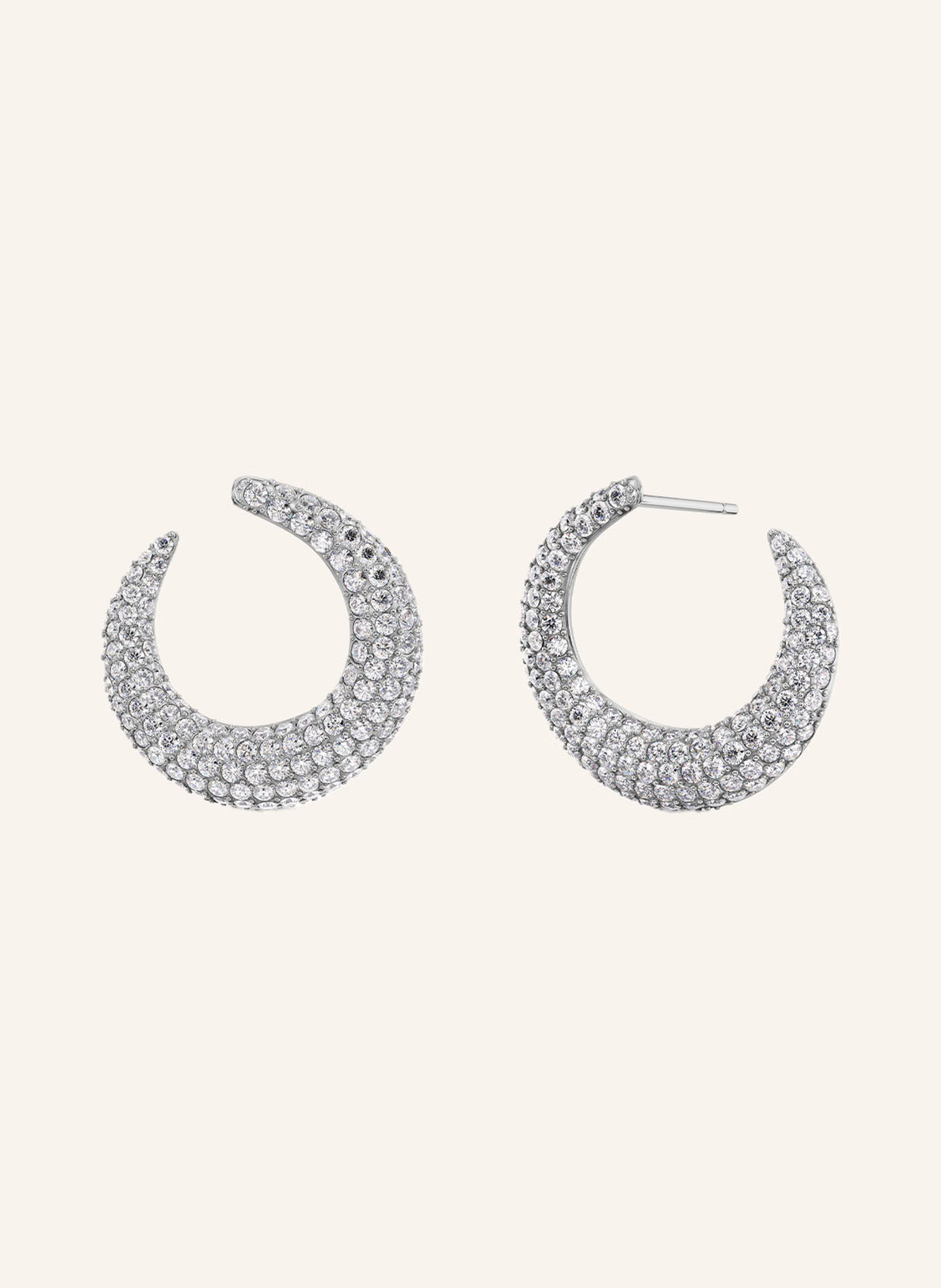 EDBLAD WISHBONE Hoop Earrings: SILVER / WHITE