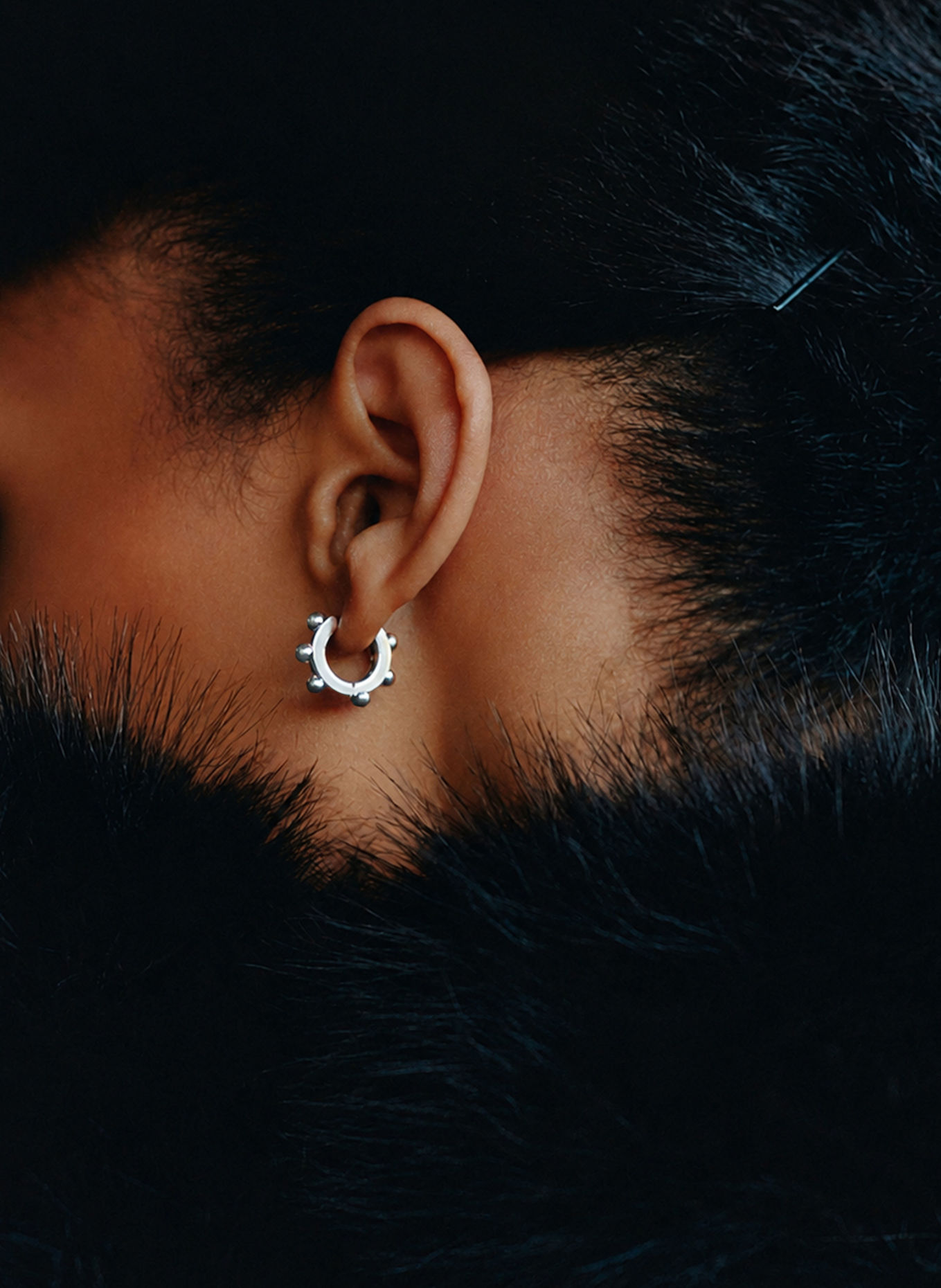 EDBLAD Creolen STUD mit Nieten: SILBER