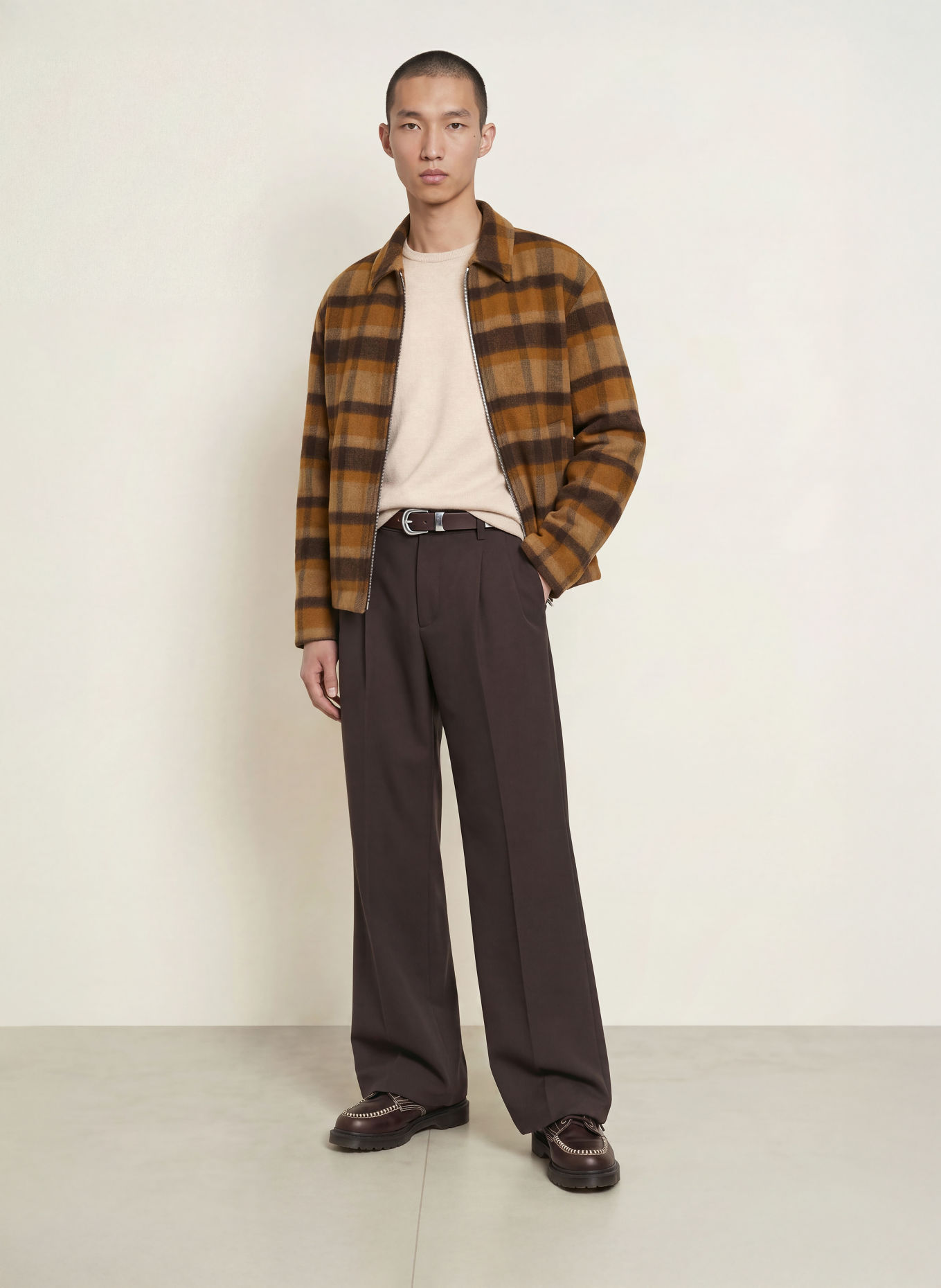 DRYKORN Overjacket RIKKO: DUNKELORANGE / DUNKELBRAUN / HELLORANGE