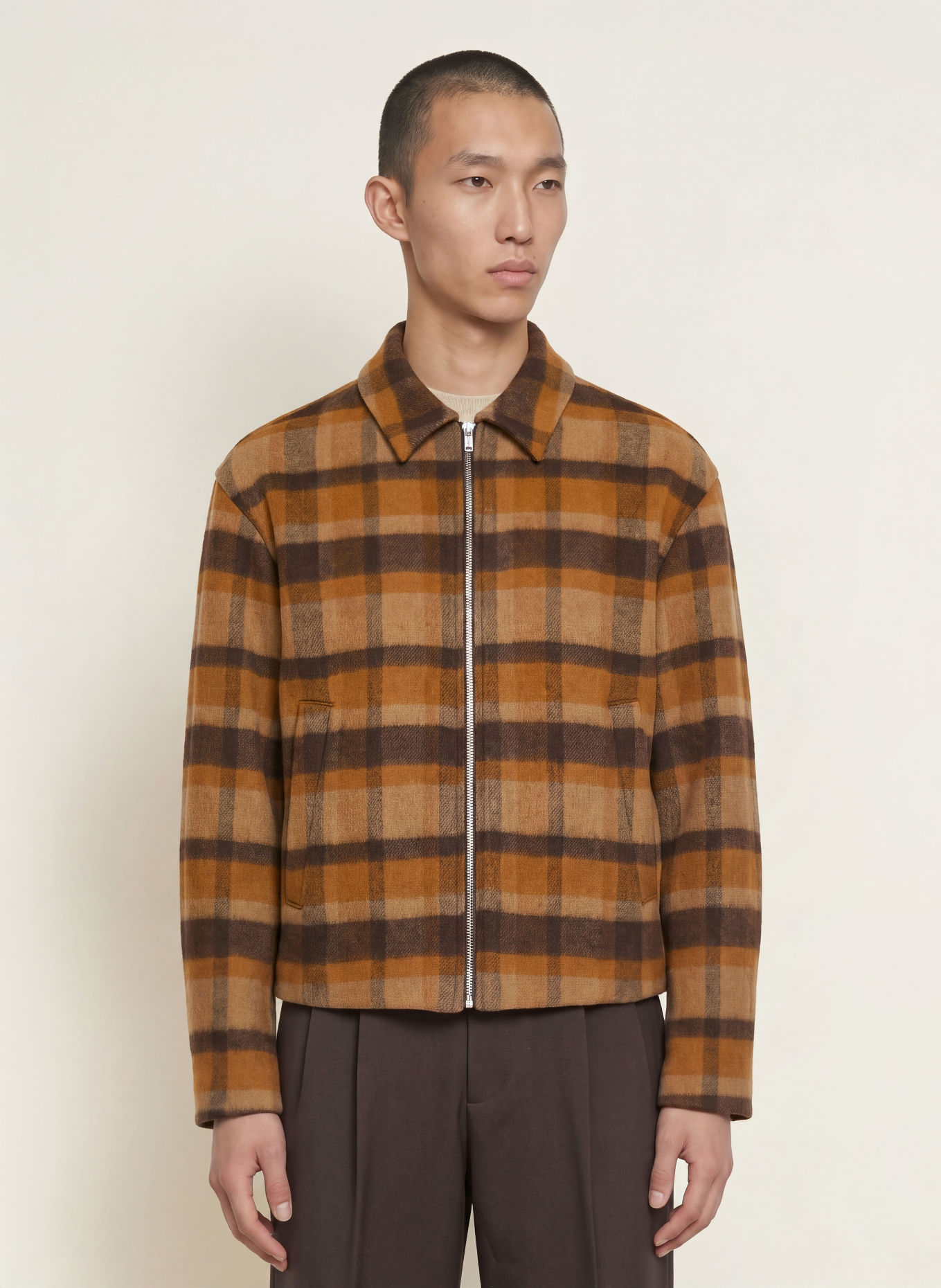 DRYKORN Overjacket RIKKO: DUNKELORANGE / DUNKELBRAUN / HELLORANGE