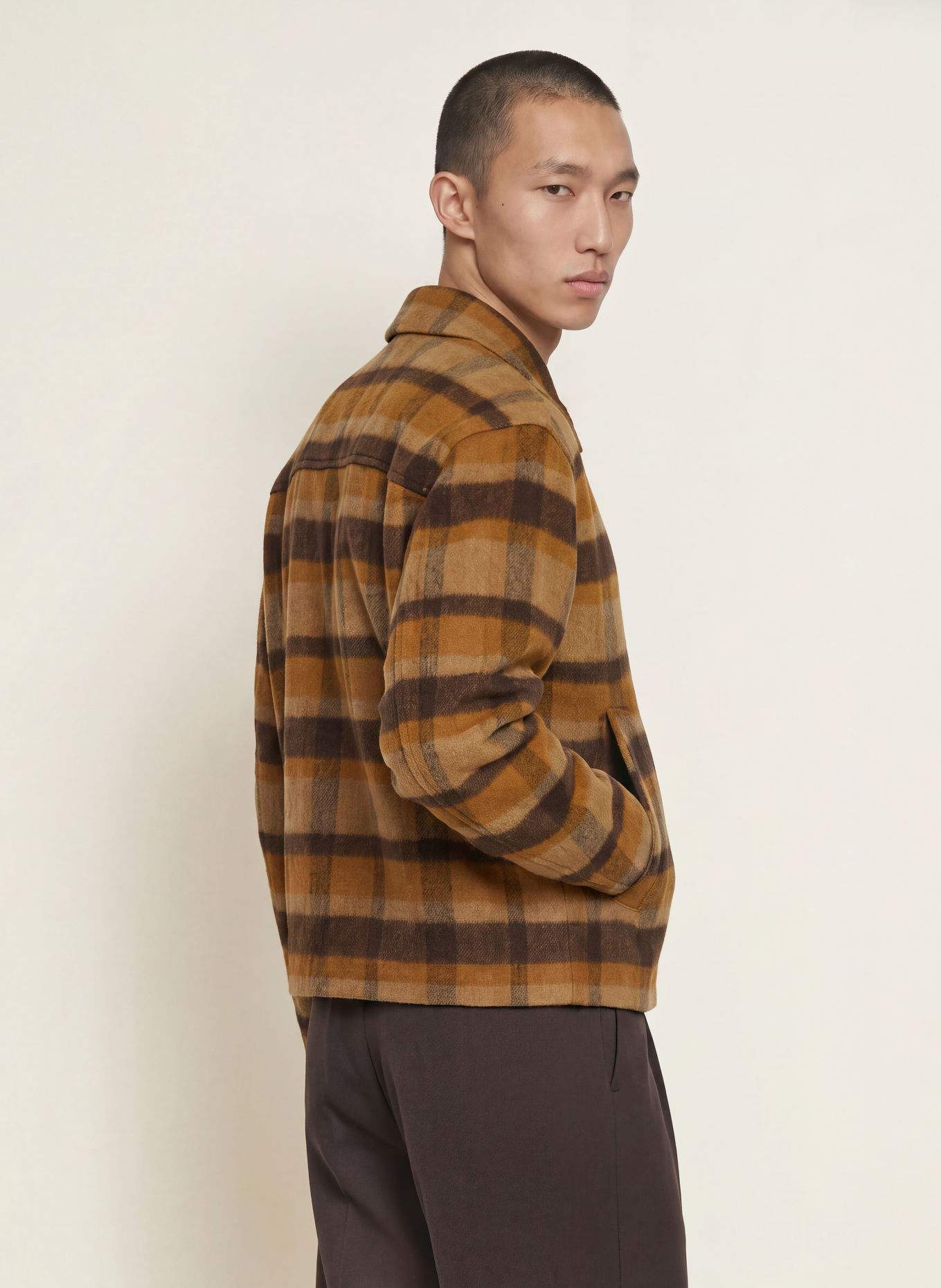 DRYKORN Overjacket RIKKO: DUNKELORANGE / DUNKELBRAUN / HELLORANGE