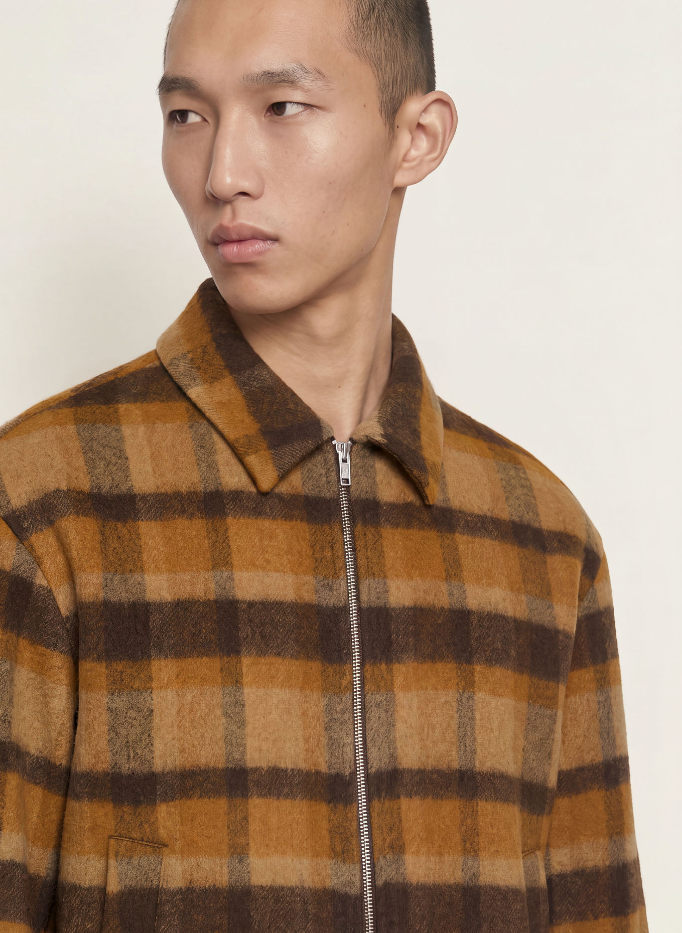 DRYKORN Overjacket RIKKO: DUNKELORANGE / DUNKELBRAUN / HELLORANGE
