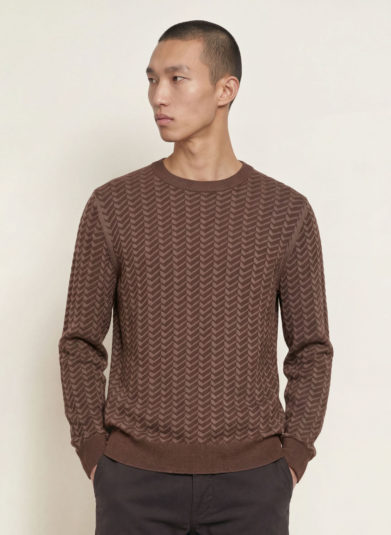 HUGO Pullover SIMOND: DUNKELBRAUN