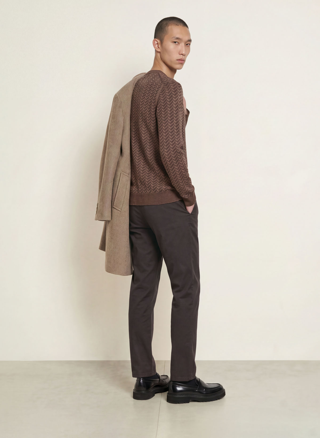 HUGO Pullover SIMOND: DUNKELBRAUN