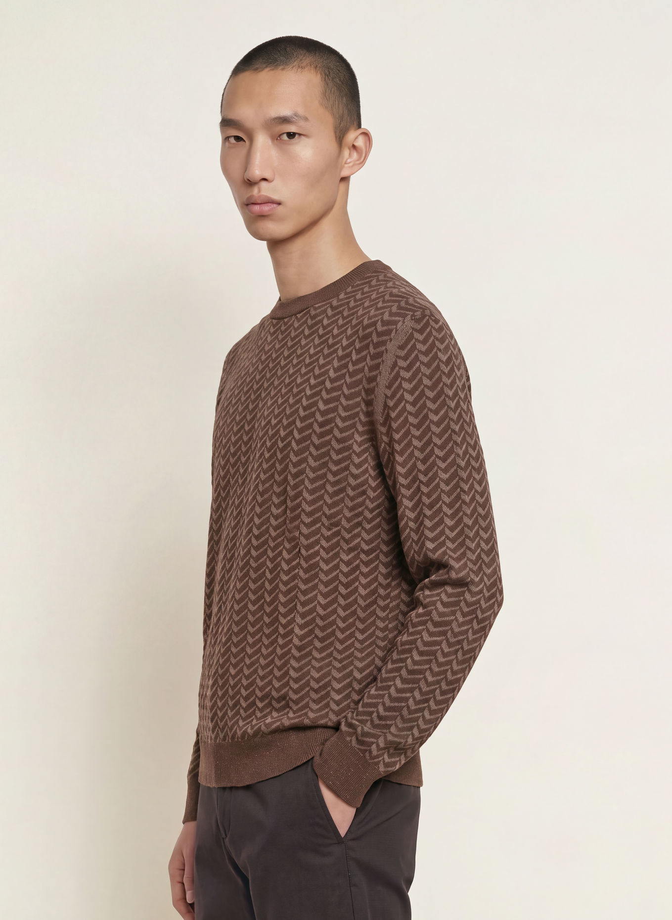 HUGO Pullover SIMOND: DUNKELBRAUN