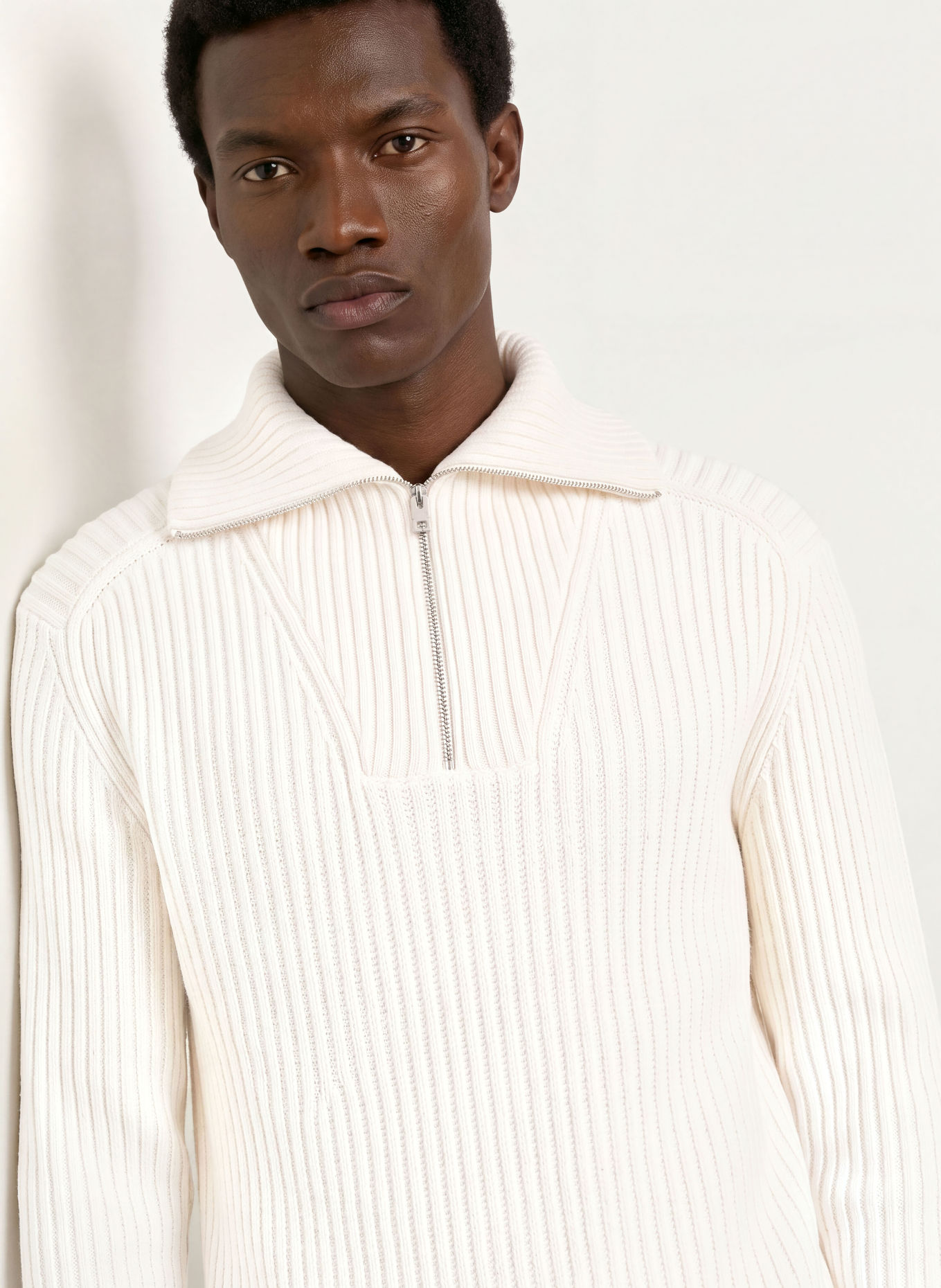 HUGO Half-zip sweater SRITHON Turtleneck: CREAM