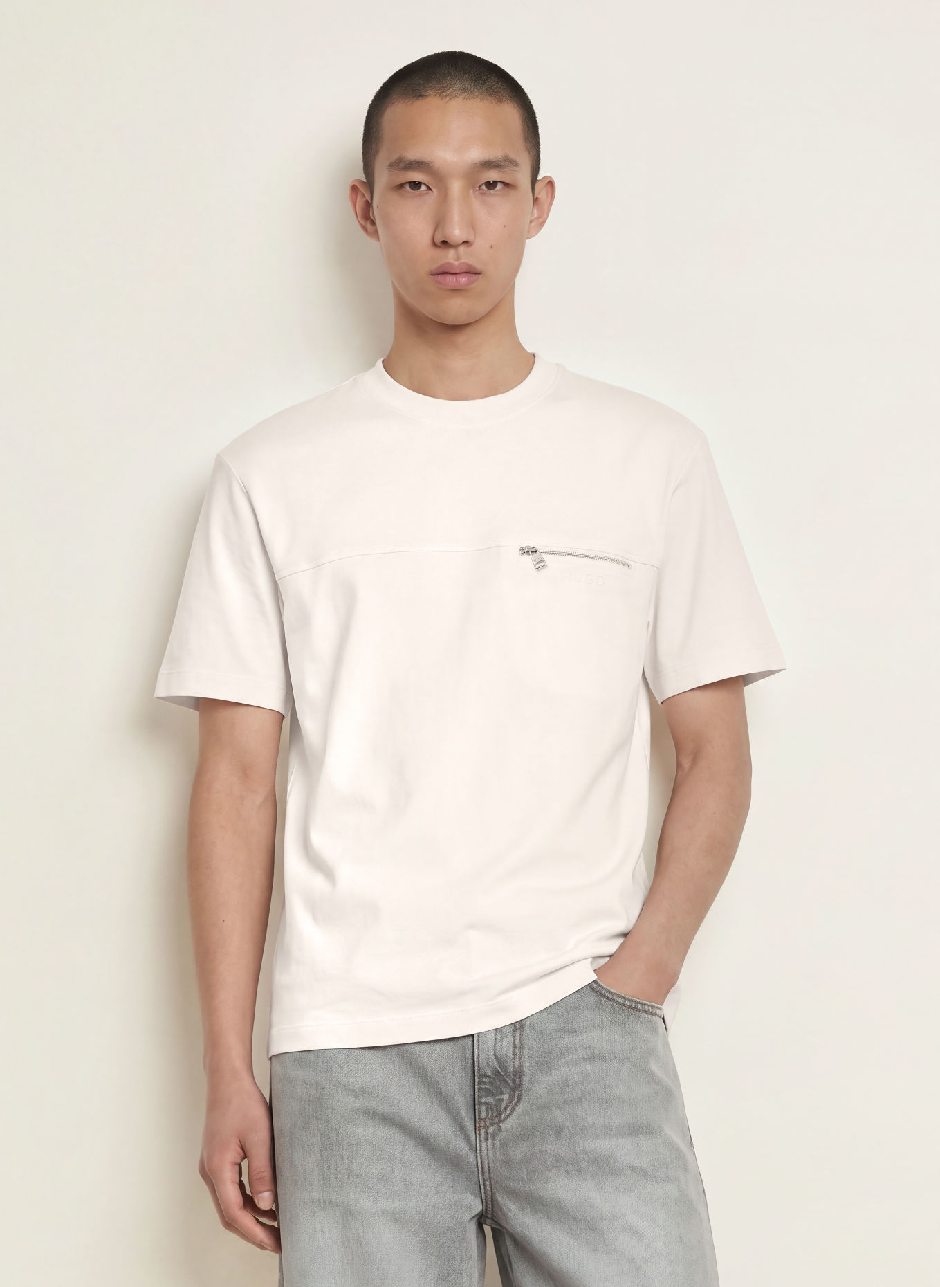 HUGO T-shirt DERENN: CRÈME