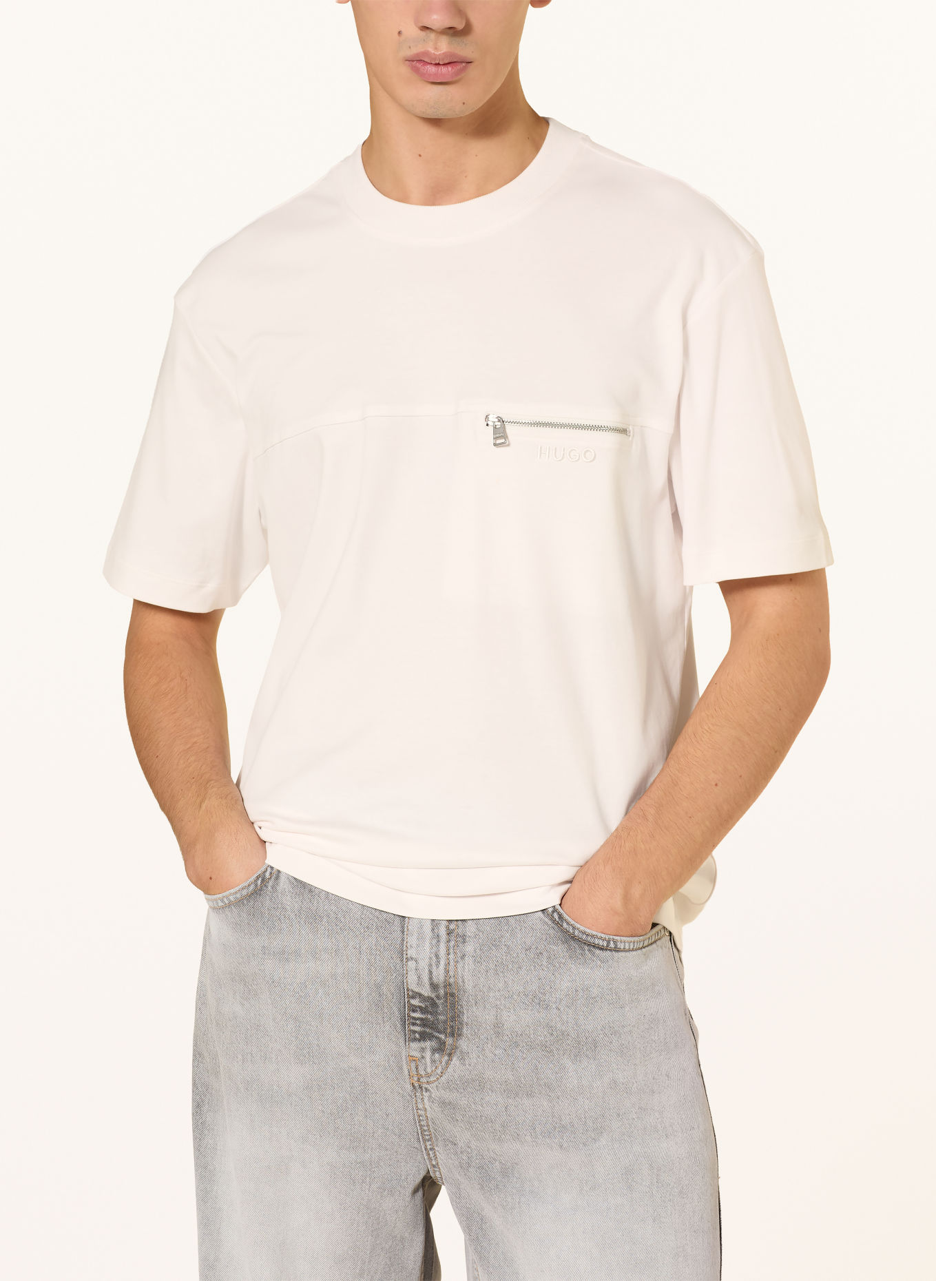 HUGO T-shirt DERENN: CRÈME