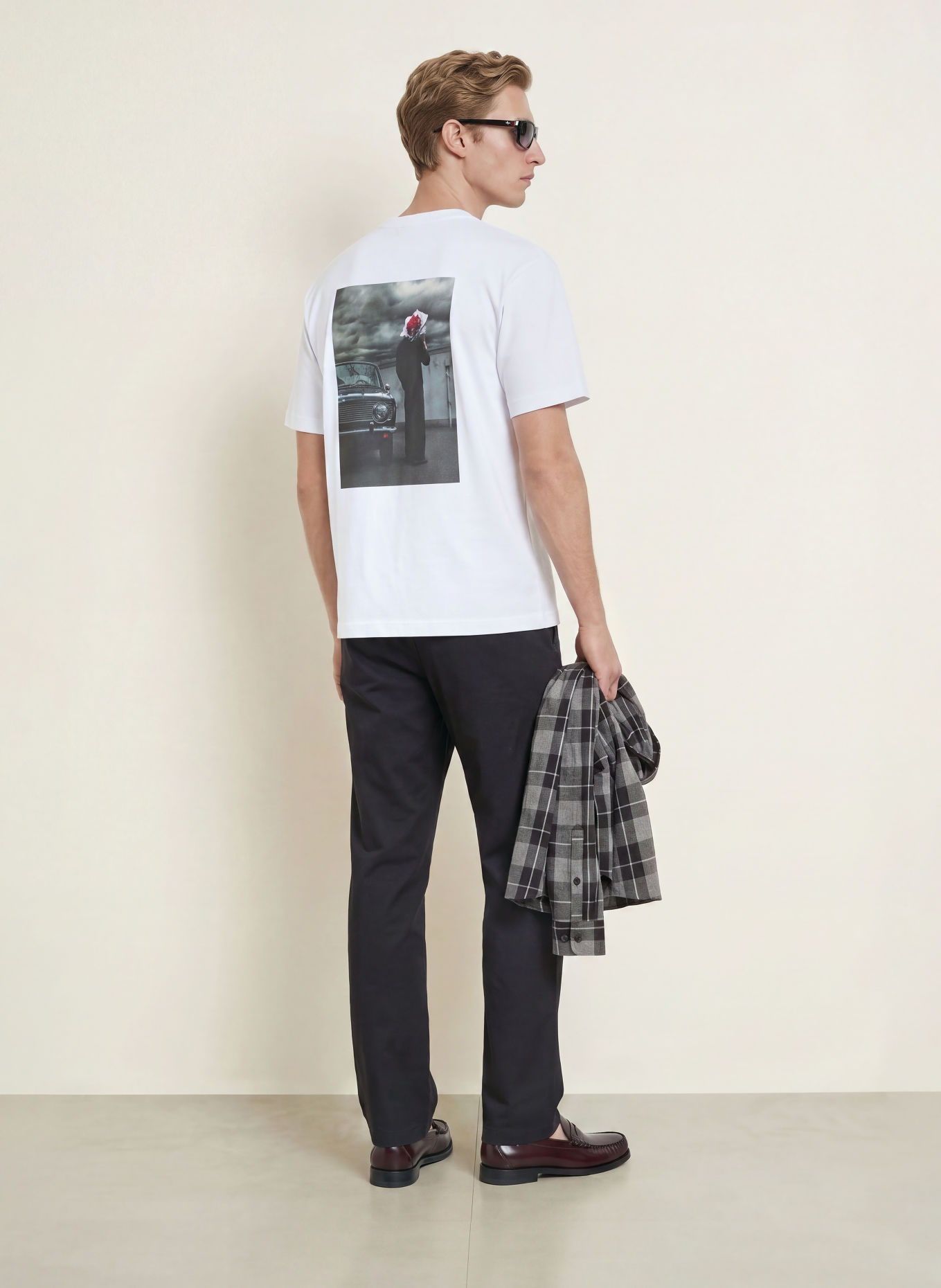 HUGO T-shirt DAKHIL: BLANC / GRIS / NOIR