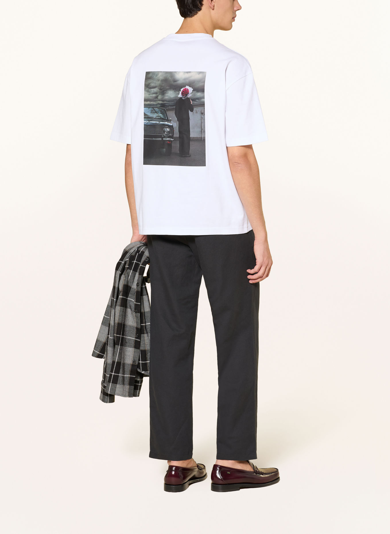 HUGO T-shirt DAKHIL: BLANC / GRIS / NOIR