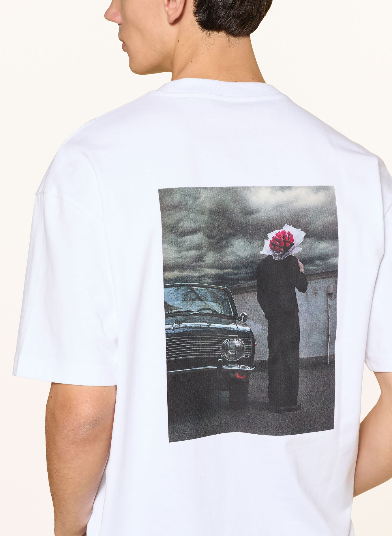 HUGO T-shirt DAKHIL: BLANC / GRIS / NOIR