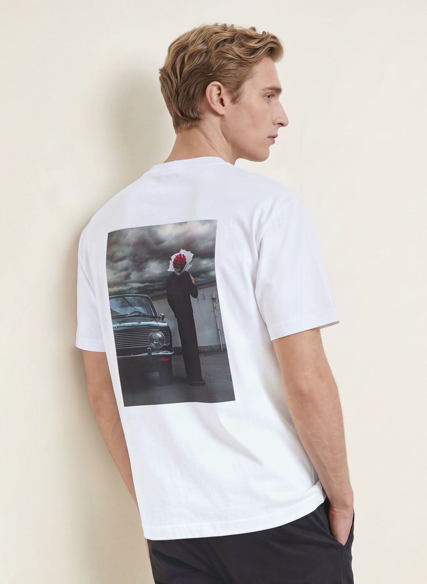 HUGO T-shirt DAKHIL: BLANC / GRIS / NOIR